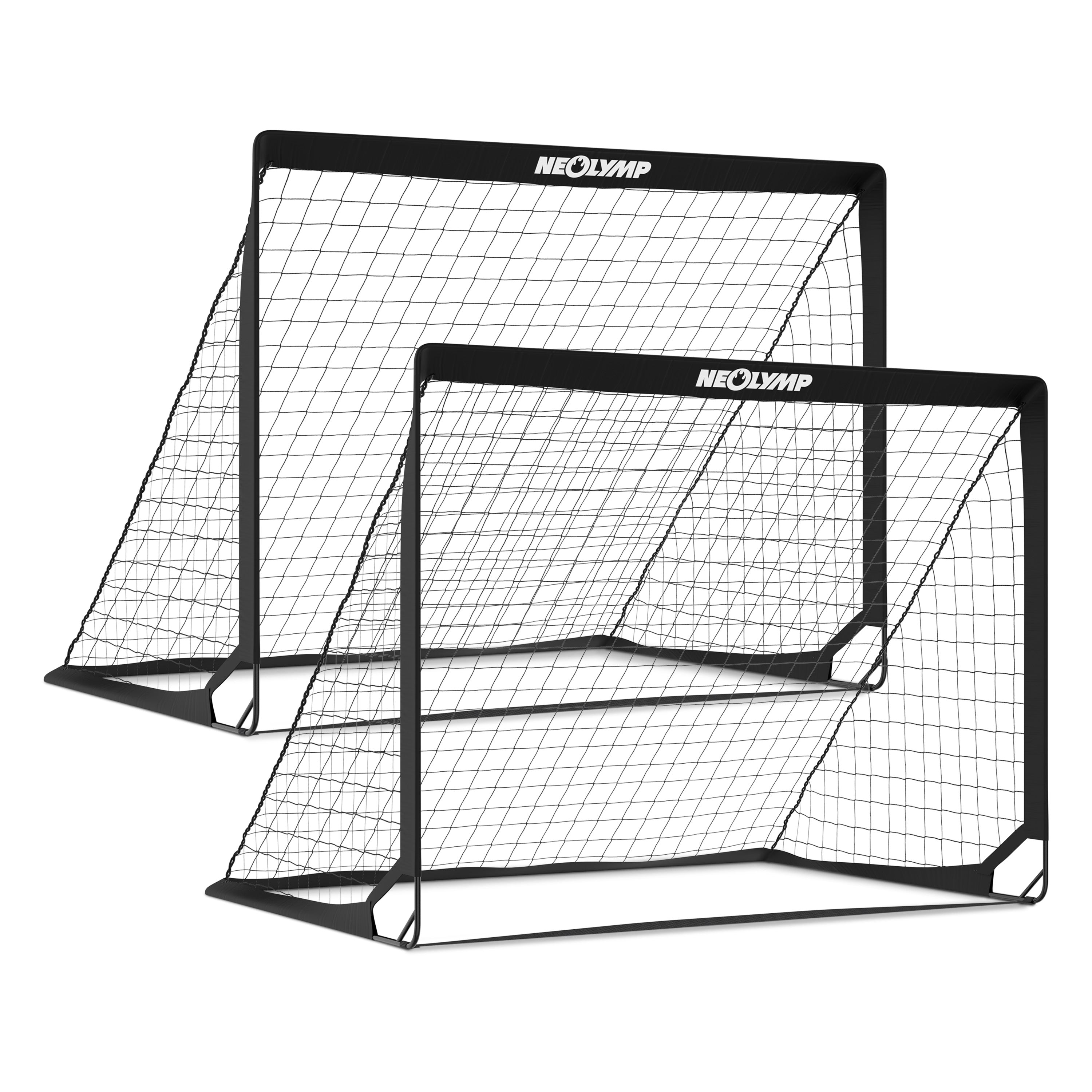 Fußballtore 2er Set in schwarz - mit Fiberglass, für Indoor & Outdoor - - Fußball-Equipment von NEOLYMP | Fitnessequipment und Sportartikel