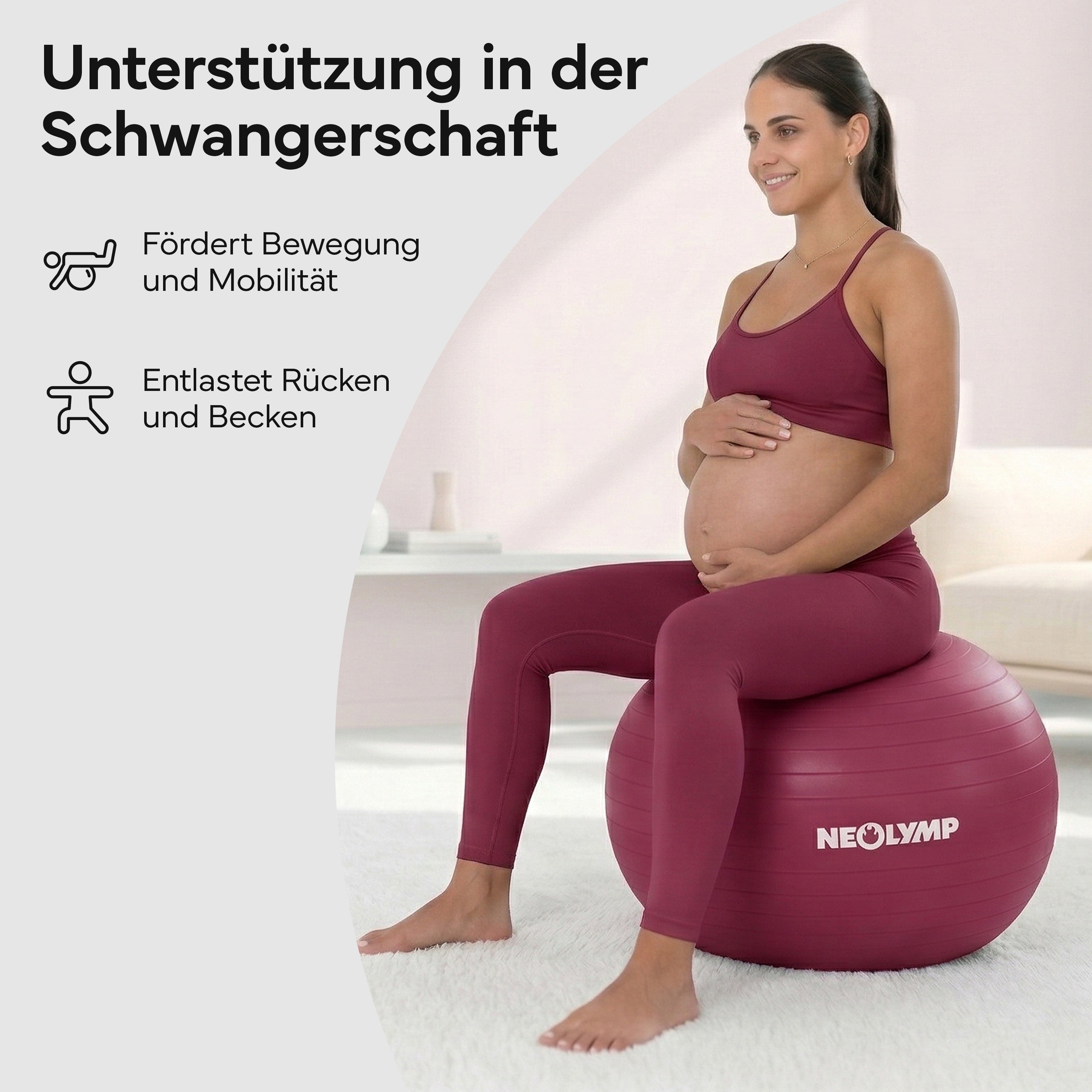Gymnastikball - für aktives Sitzen, Recovery und Physio - Berry - Sportgerät von NEOLYMP | Fitnessequipment und Sportartikel