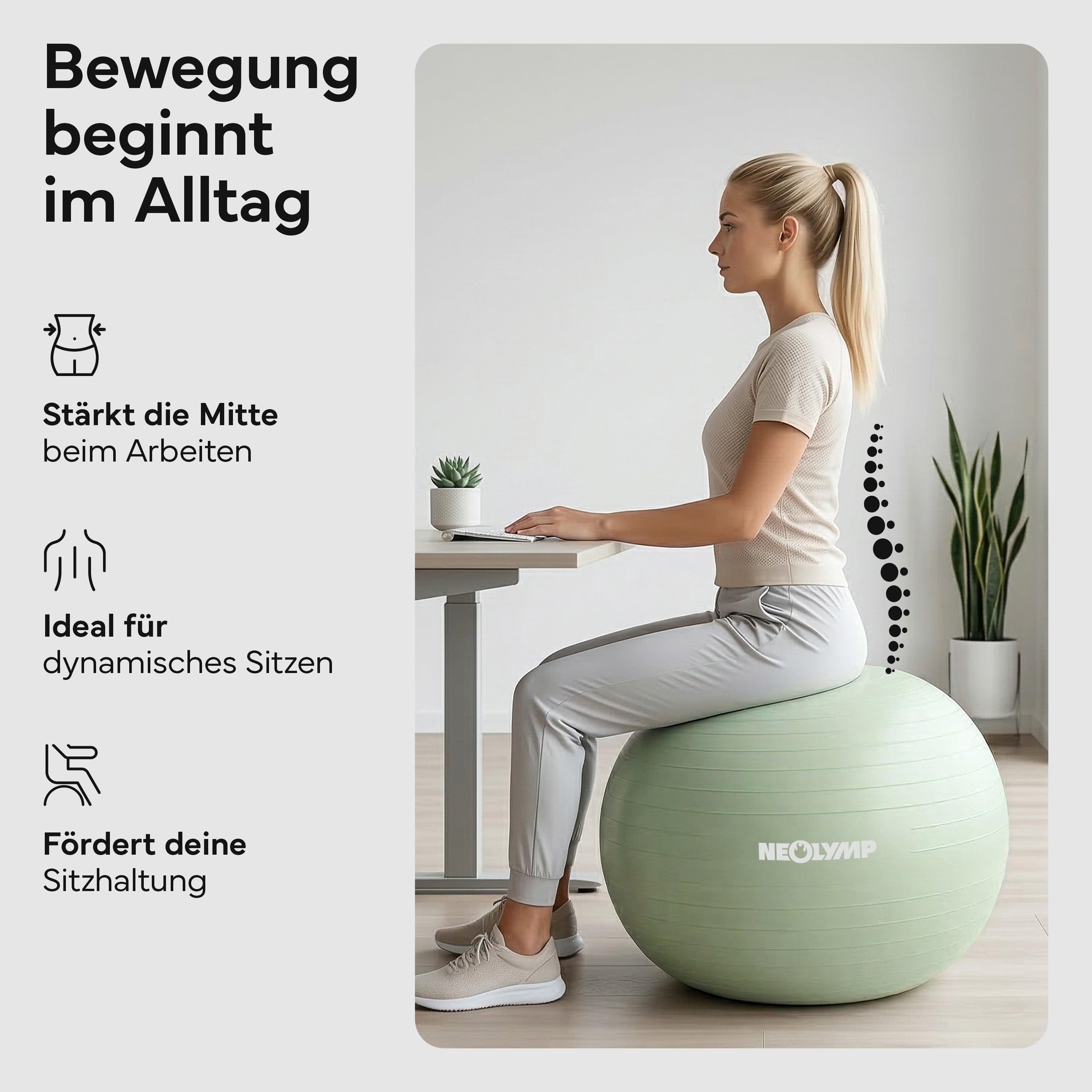 Gymnastikball - für aktives Sitzen, Recovery und Physio