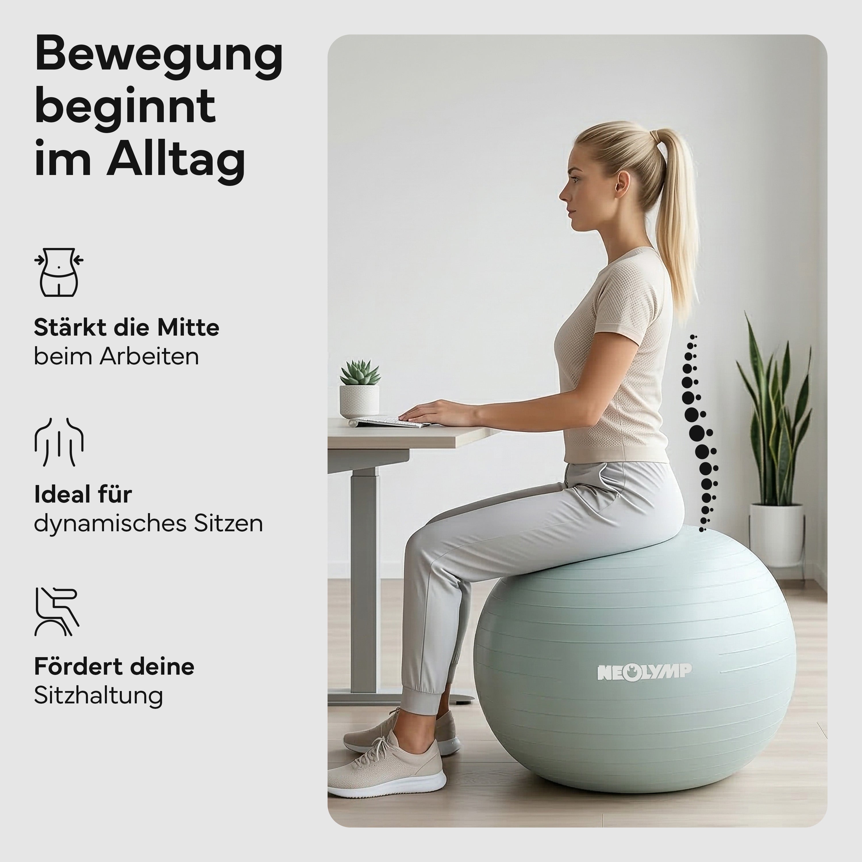 Gymnastikball - für aktives Sitzen, Recovery und Physio