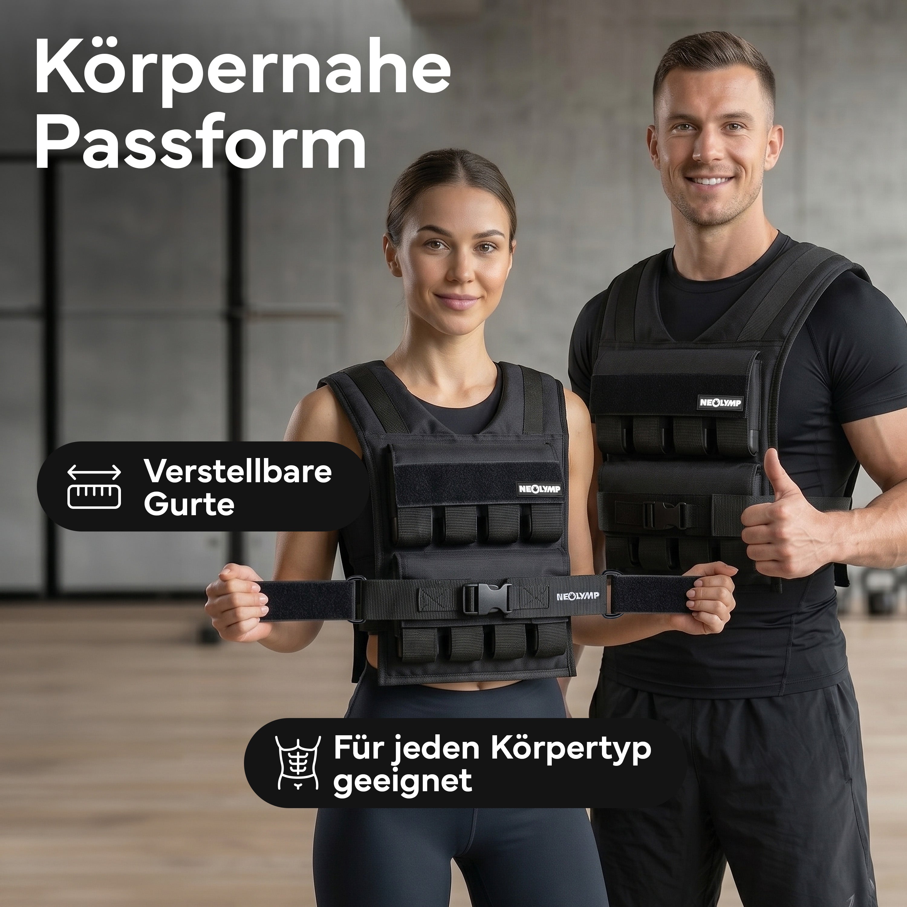 Verstellbare Gewichtsweste bis 20 kg, für Calisthenics - - Gewichtswesten & -manschetten von NEOLYMP | Fitnessequipment und Sportartikel