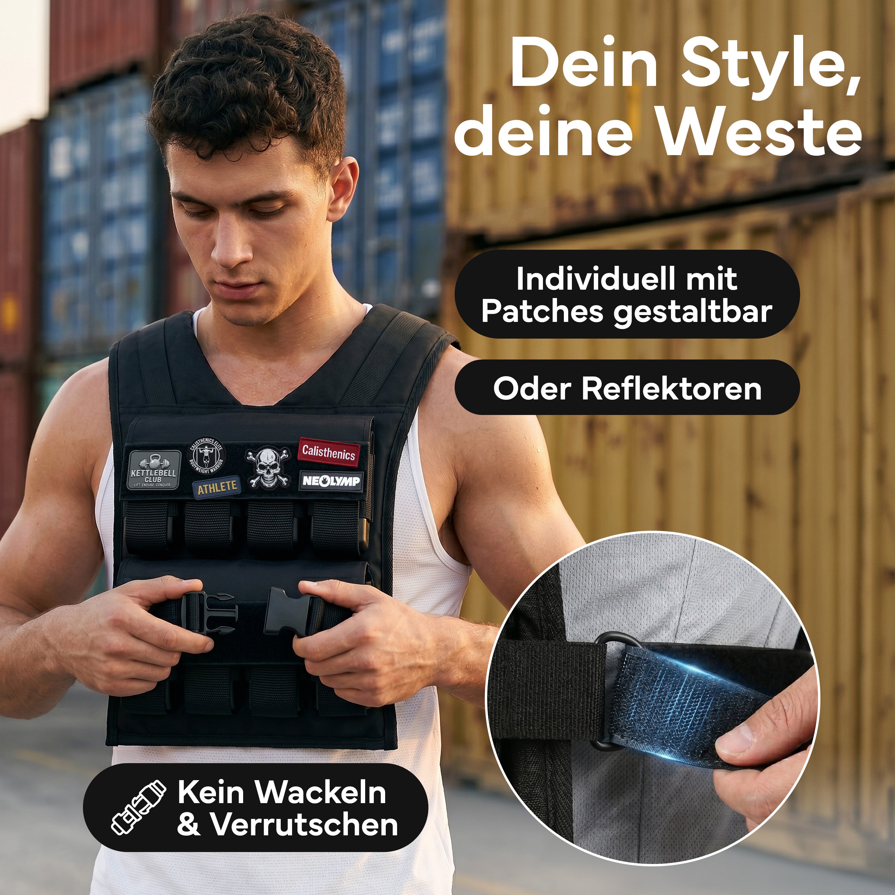 Verstellbare Gewichtsweste bis 20 kg, für Calisthenics - - Gewichtswesten & -manschetten von NEOLYMP | Fitnessequipment und Sportartikel