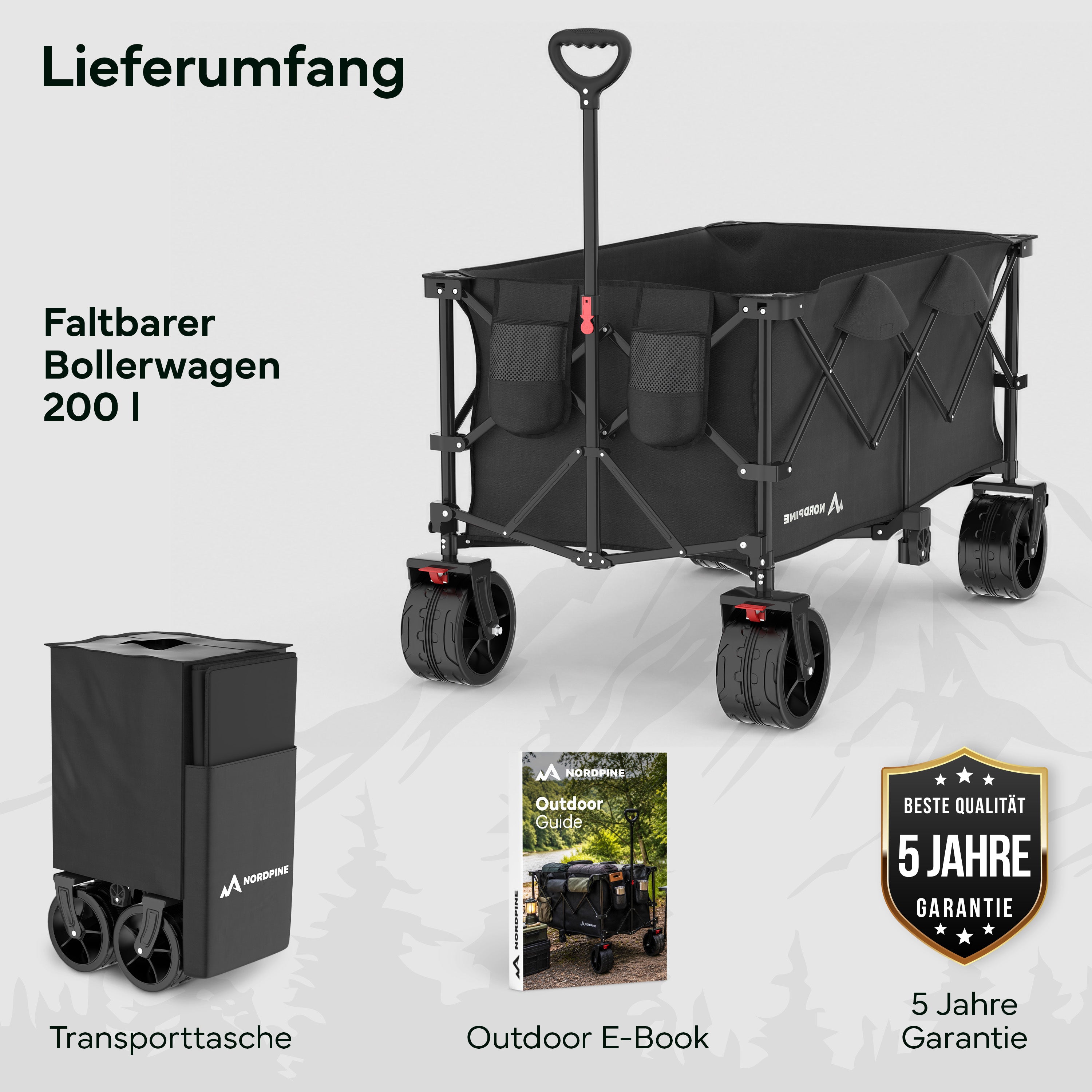 Bollerwagen faltbar - 200L / 300L - 200 Liter - Outdoor-Equipment von NORDPINE | Outdoor-Equipment, Wandern, Camping