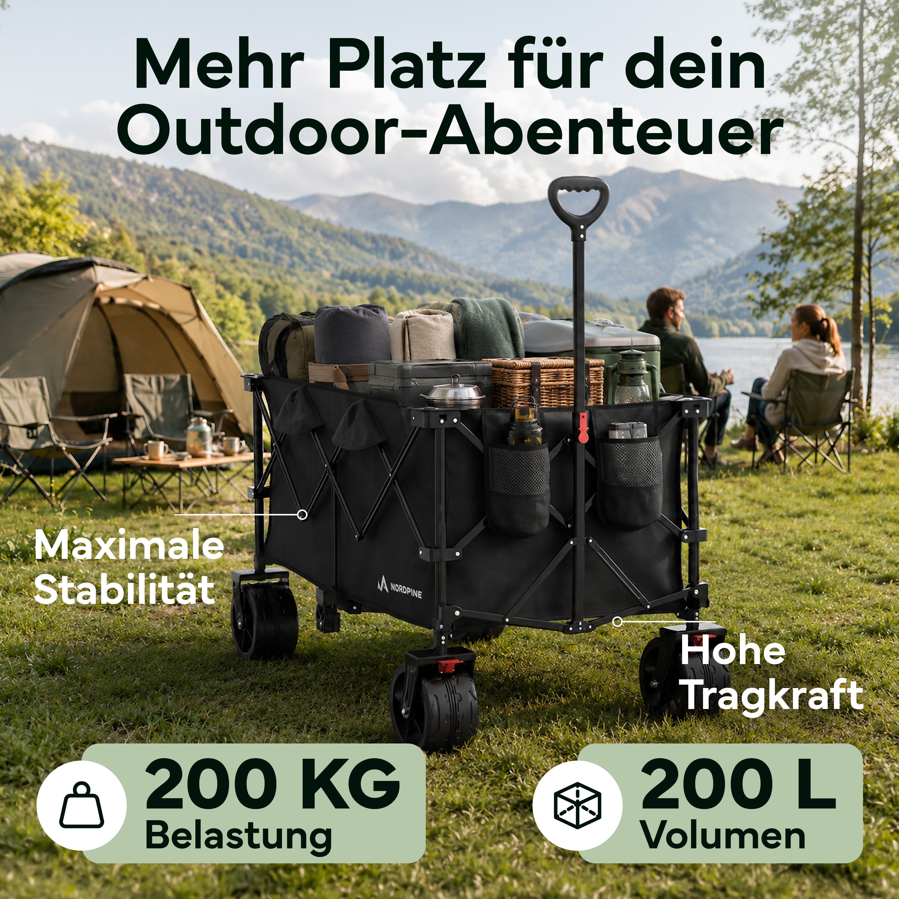 Bollerwagen faltbar - 200L / 300L - 200 Liter - Outdoor-Equipment von NORDPINE | Outdoor-Equipment, Wandern, Camping