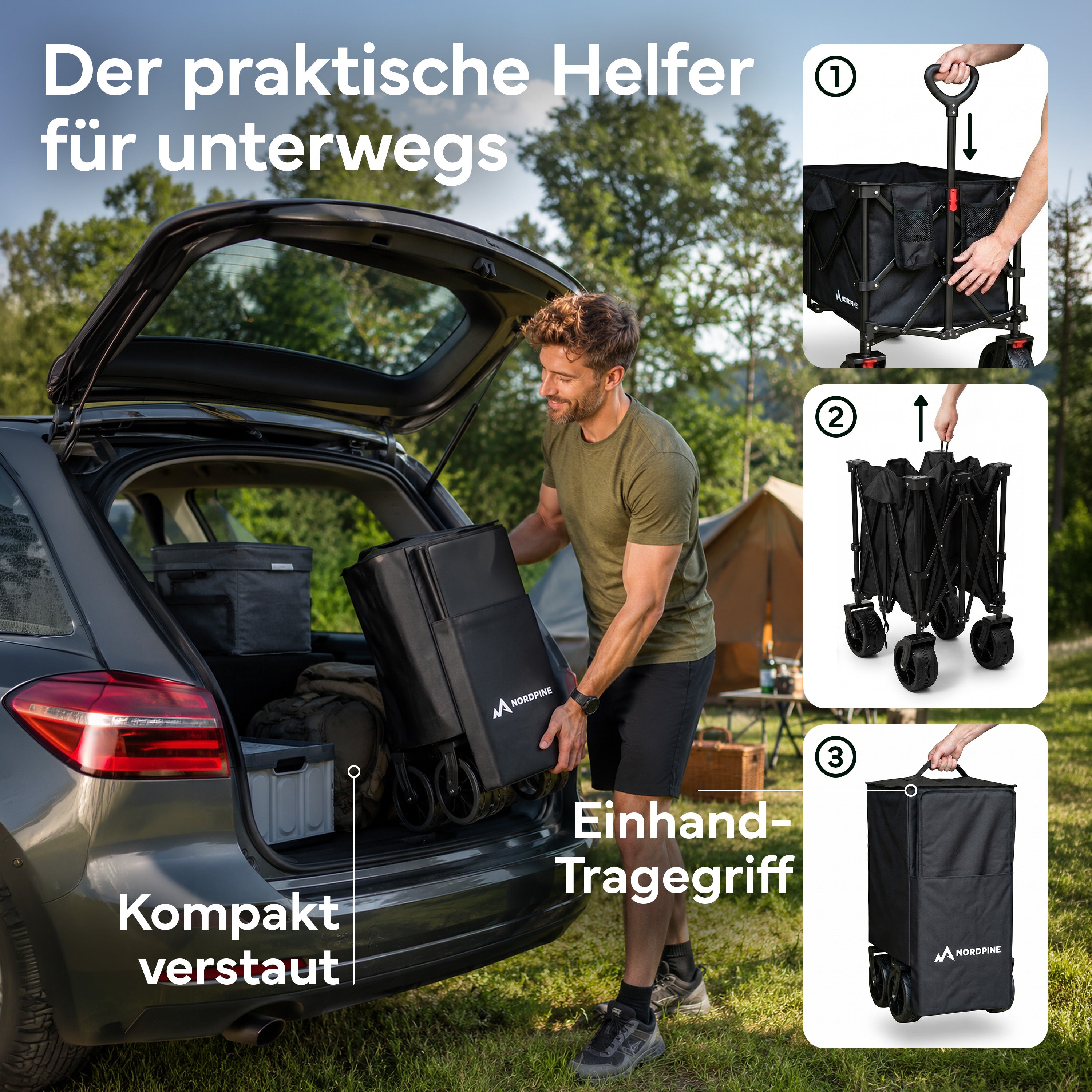 Bollerwagen faltbar - 200L / 300L - 200 Liter - Outdoor-Equipment von NORDPINE | Outdoor-Equipment, Wandern, Camping