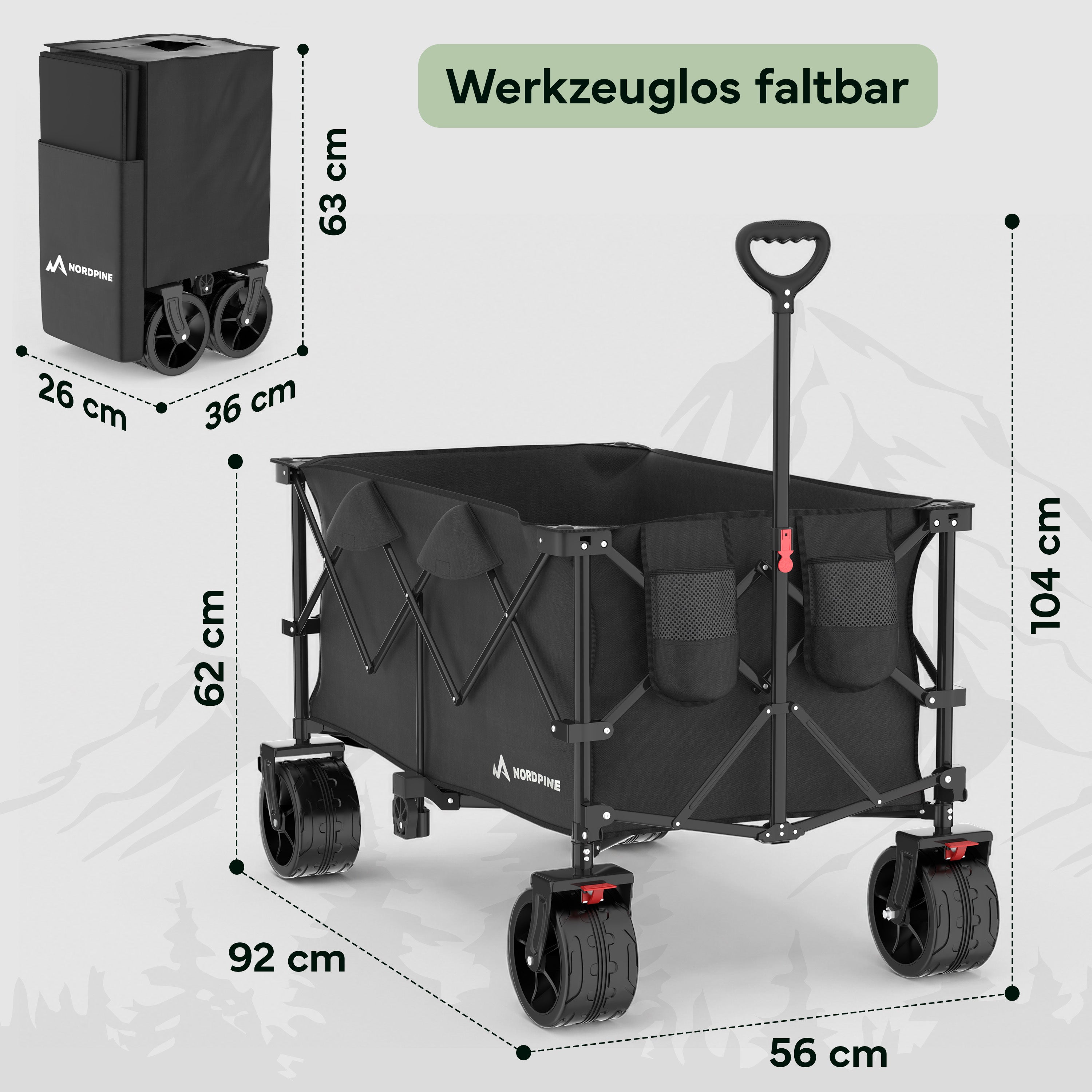 Bollerwagen faltbar - 200L / 300L - 200 Liter - Outdoor-Equipment von NORDPINE | Outdoor-Equipment, Wandern, Camping