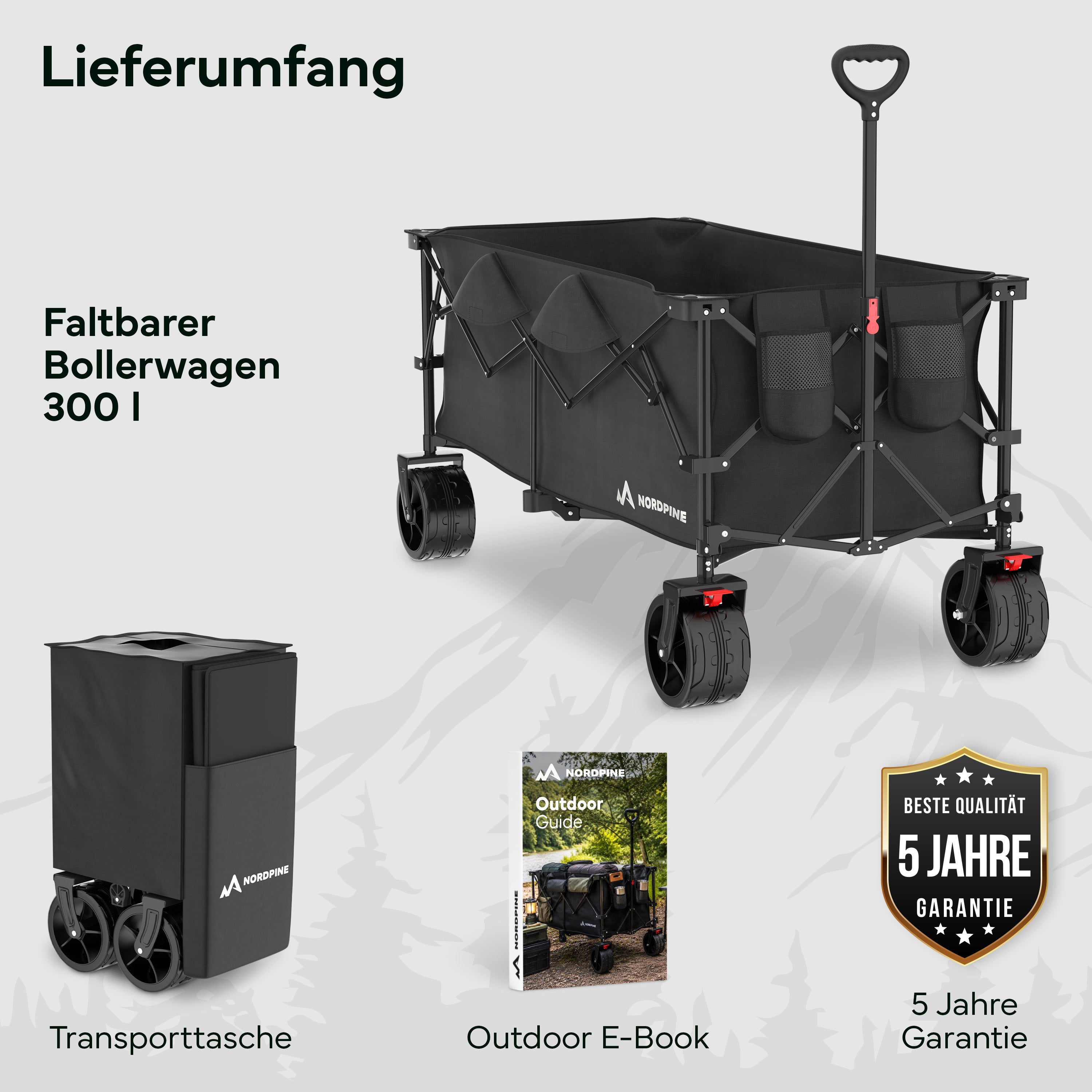 Bollerwagen faltbar - 200L / 300L - 300 Liter - Outdoor-Equipment von NORDPINE | Outdoor-Equipment, Wandern, Camping