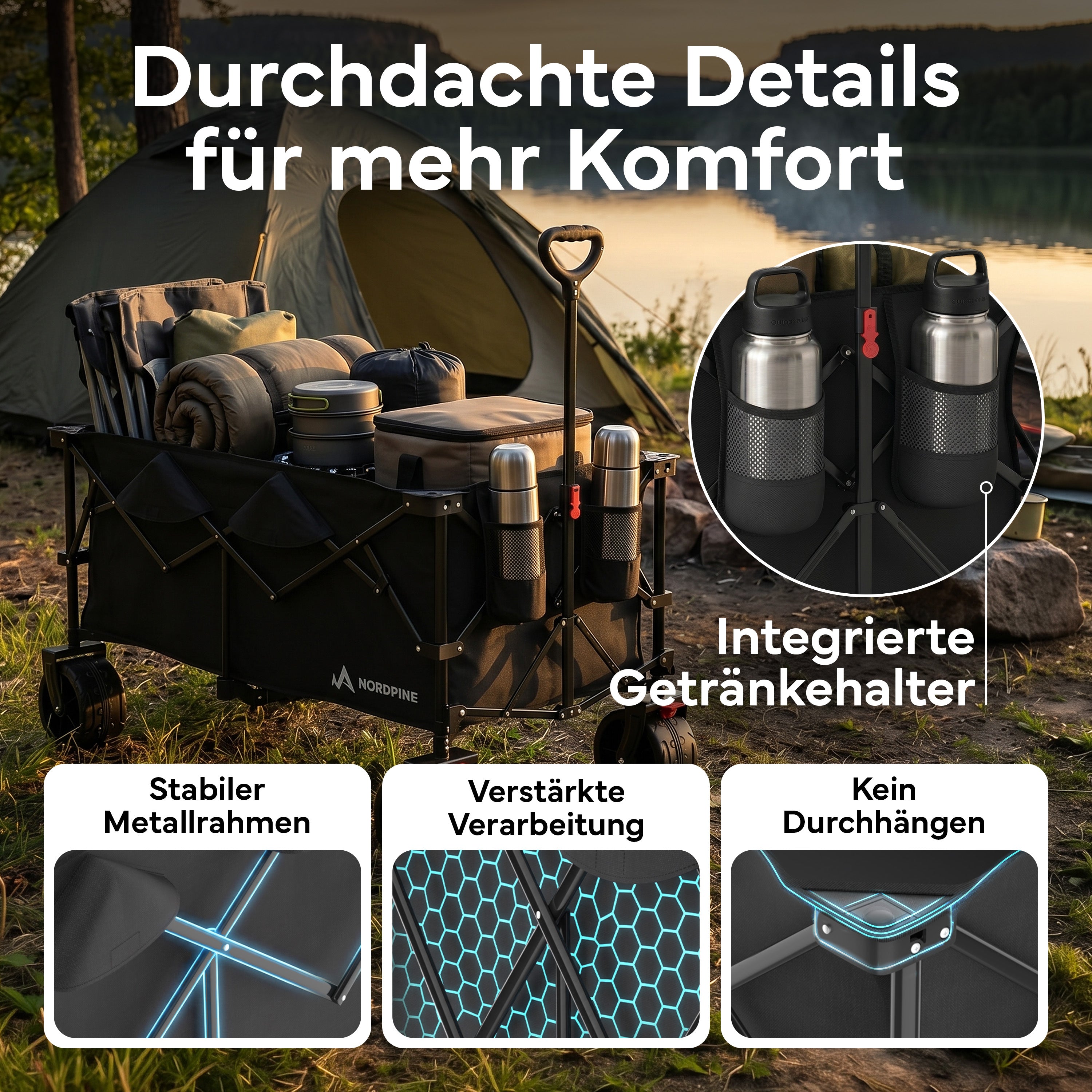 Bollerwagen faltbar - 200L / 300L - 300 Liter - Outdoor-Equipment von NORDPINE | Outdoor-Equipment, Wandern, Camping