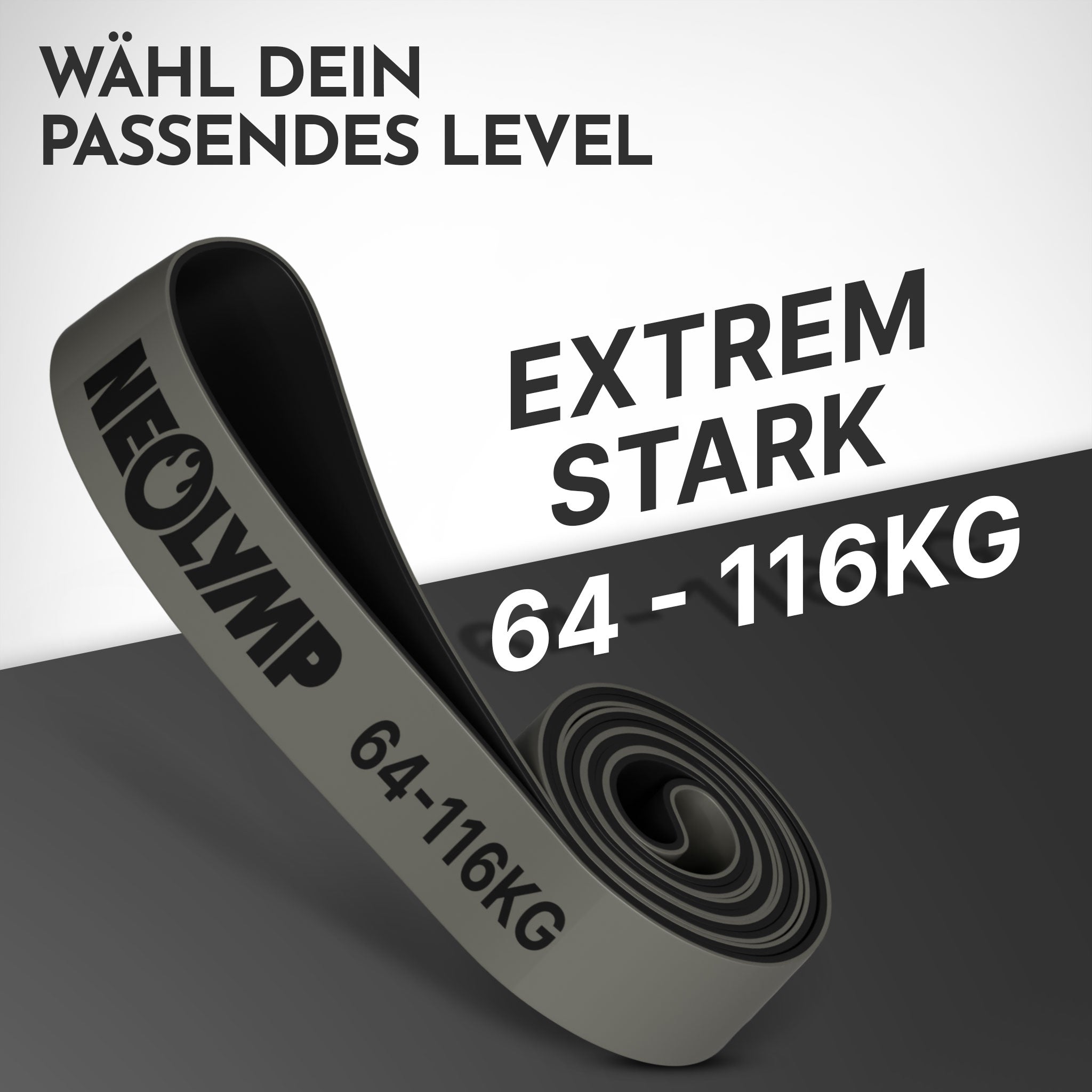 Heavy Resistance Bands aus Latex grau