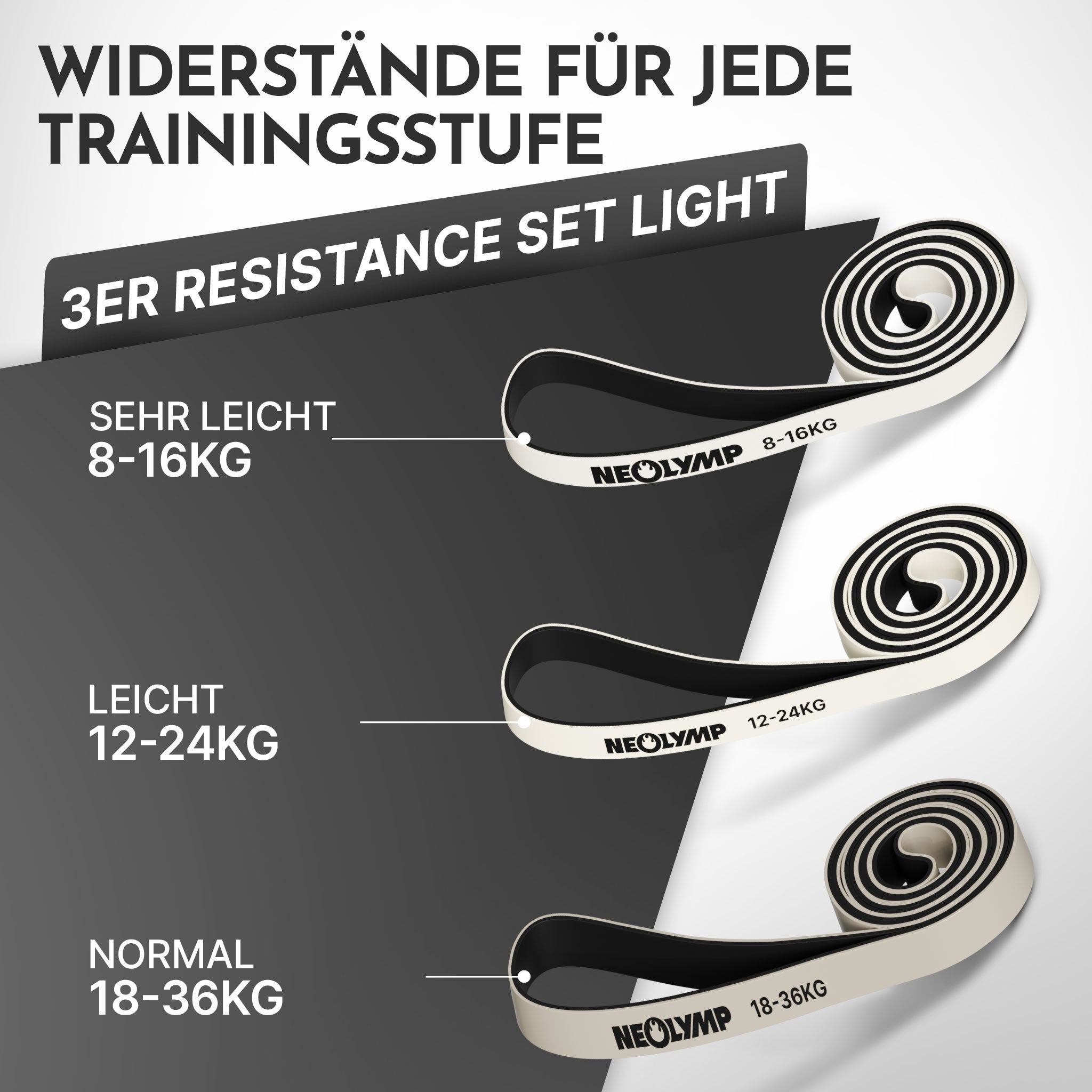 Heavy Resistance Bands aus Latex grau