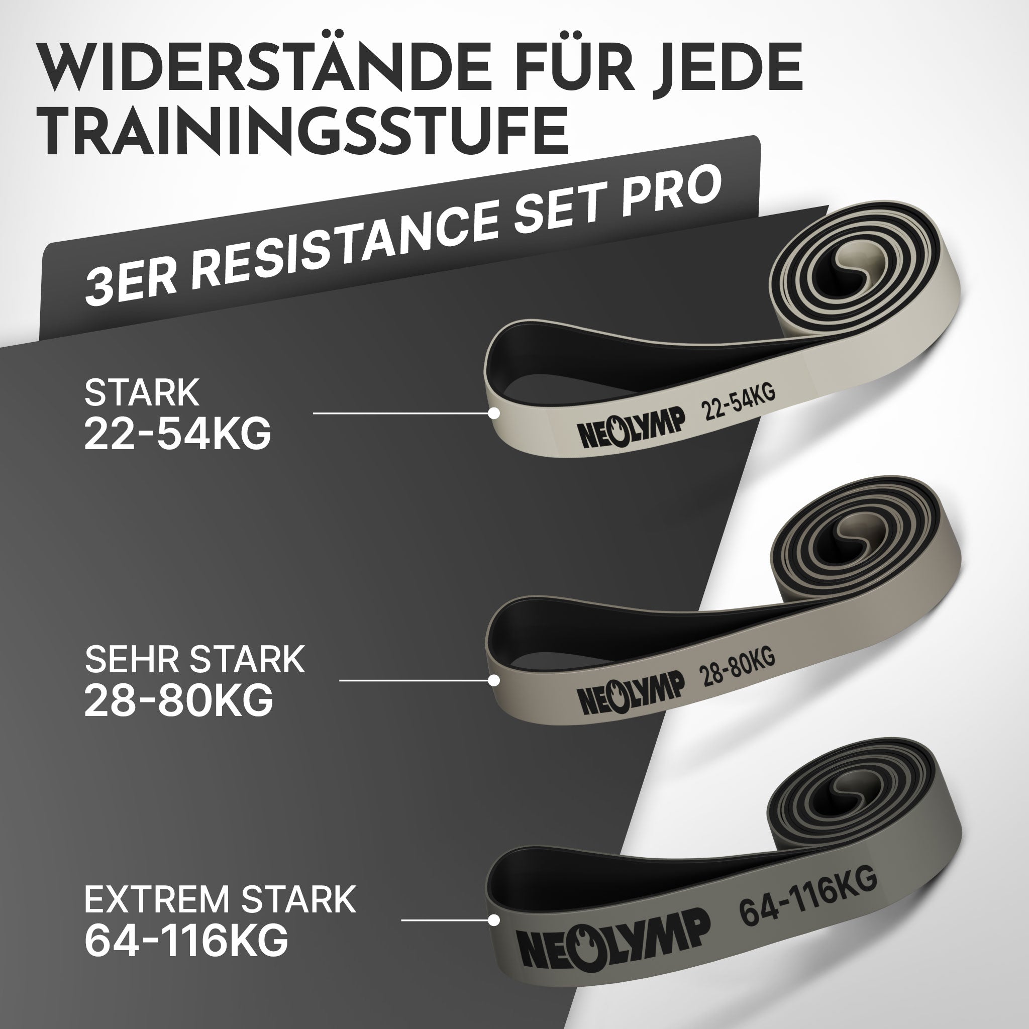 Heavy Resistance Bands aus Latex grau