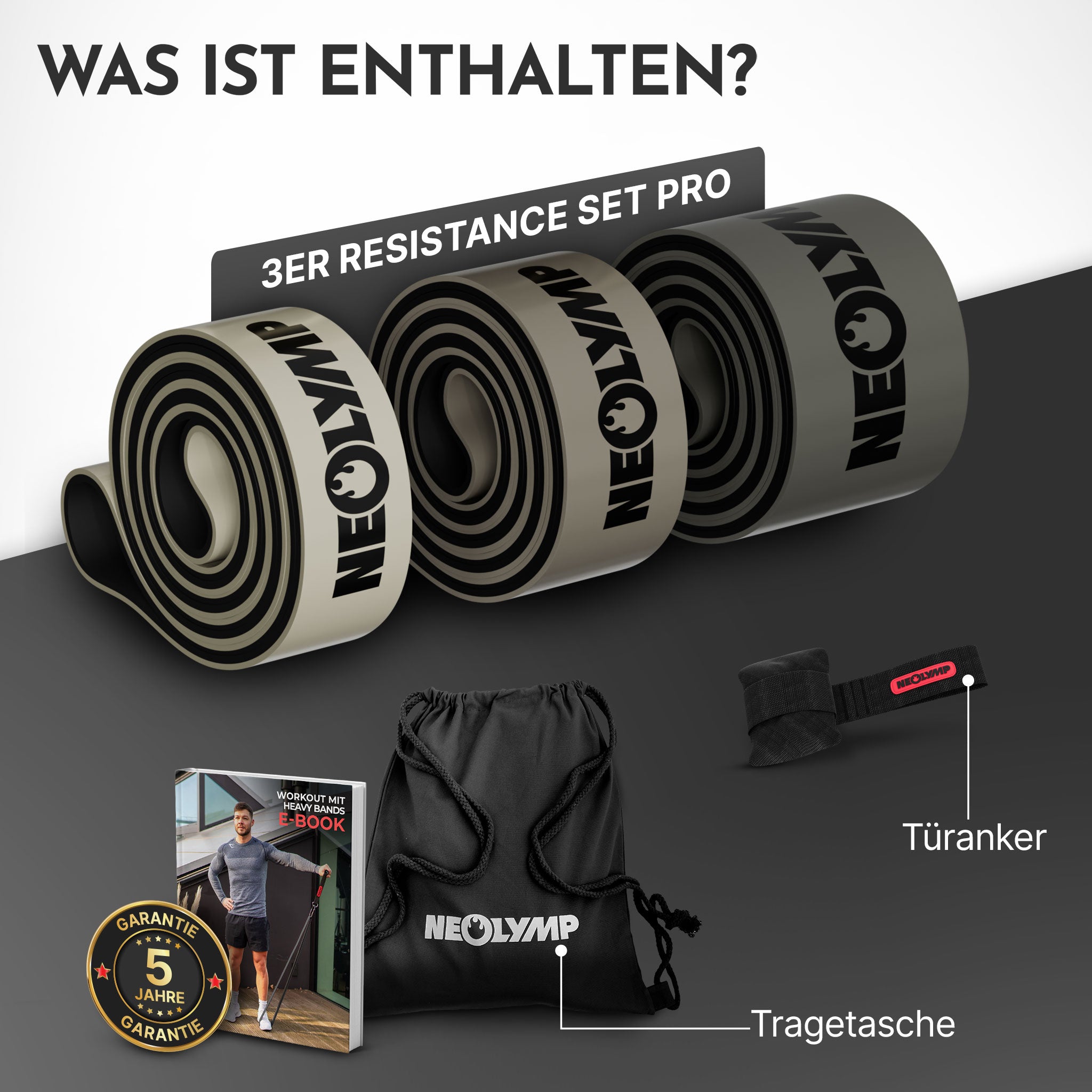 Heavy Resistance Bands aus Latex grau