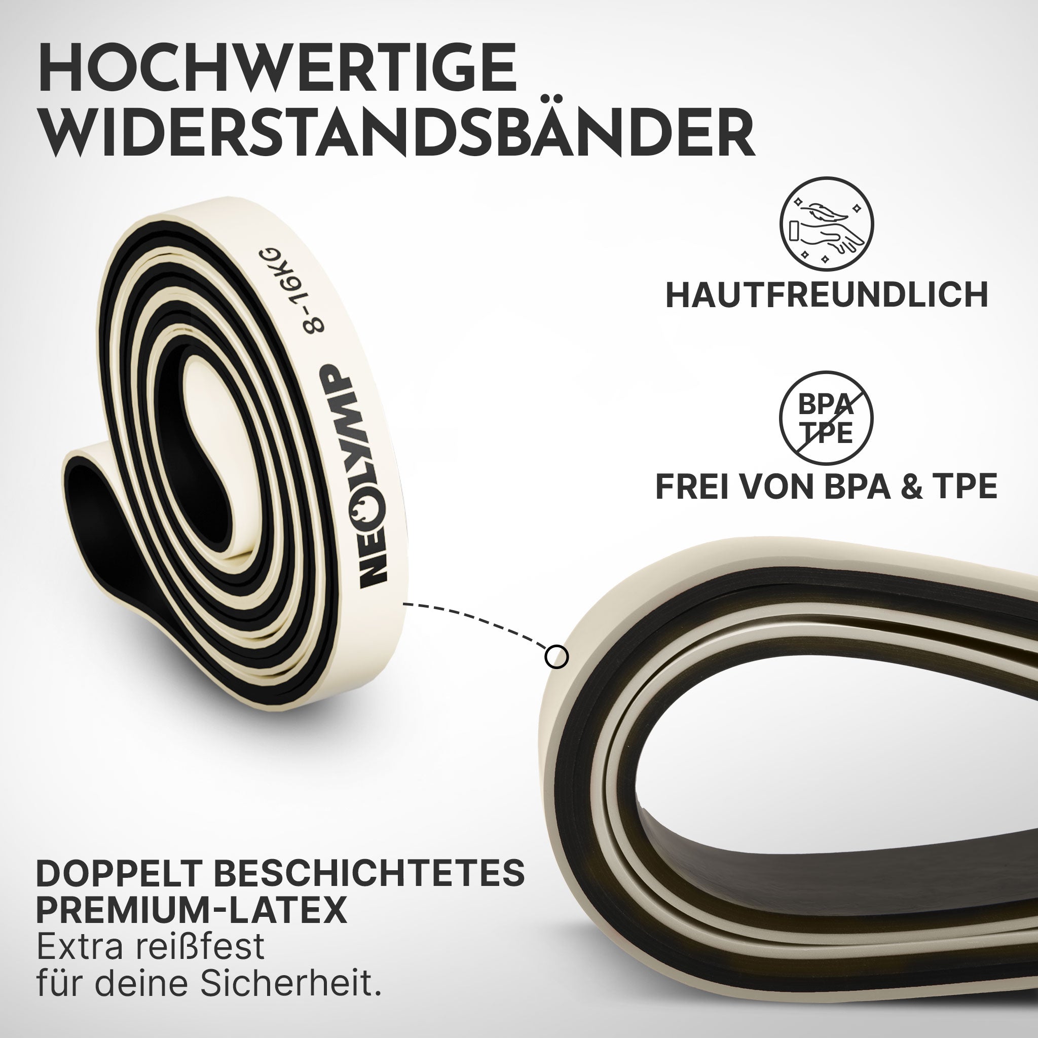 Heavy Resistance Bands aus Latex grau
