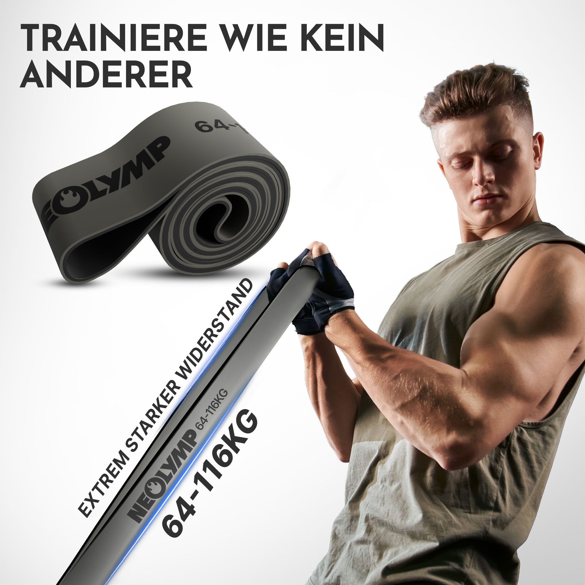 Heavy Resistance Bands aus Latex grau