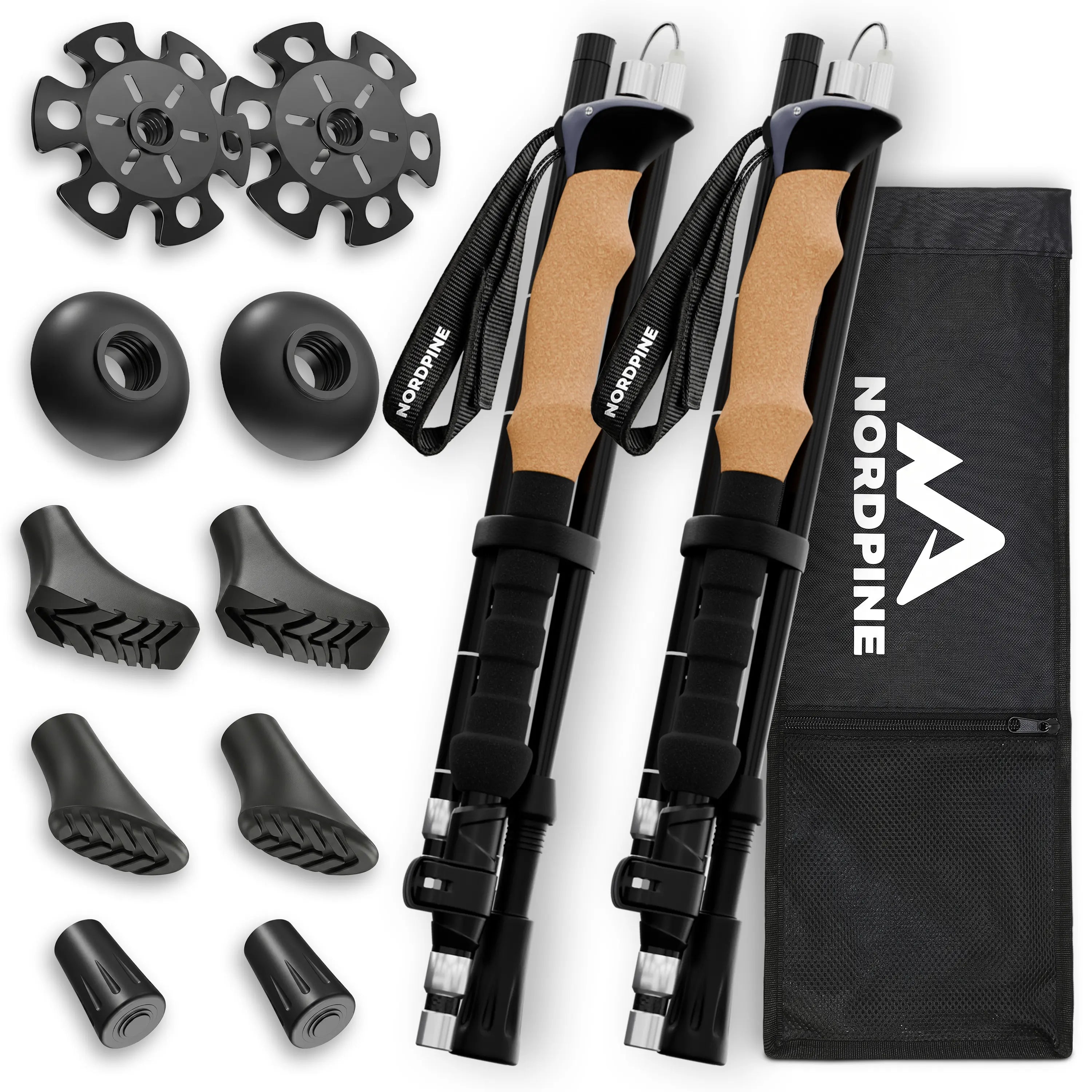 Faltbare Wanderstöcke aus Carbon / Aluminium - Aluminum 100-120cm - Outdoor-Equipment von NORDPINE | Outdoor-Equipment, Wandern, Camping