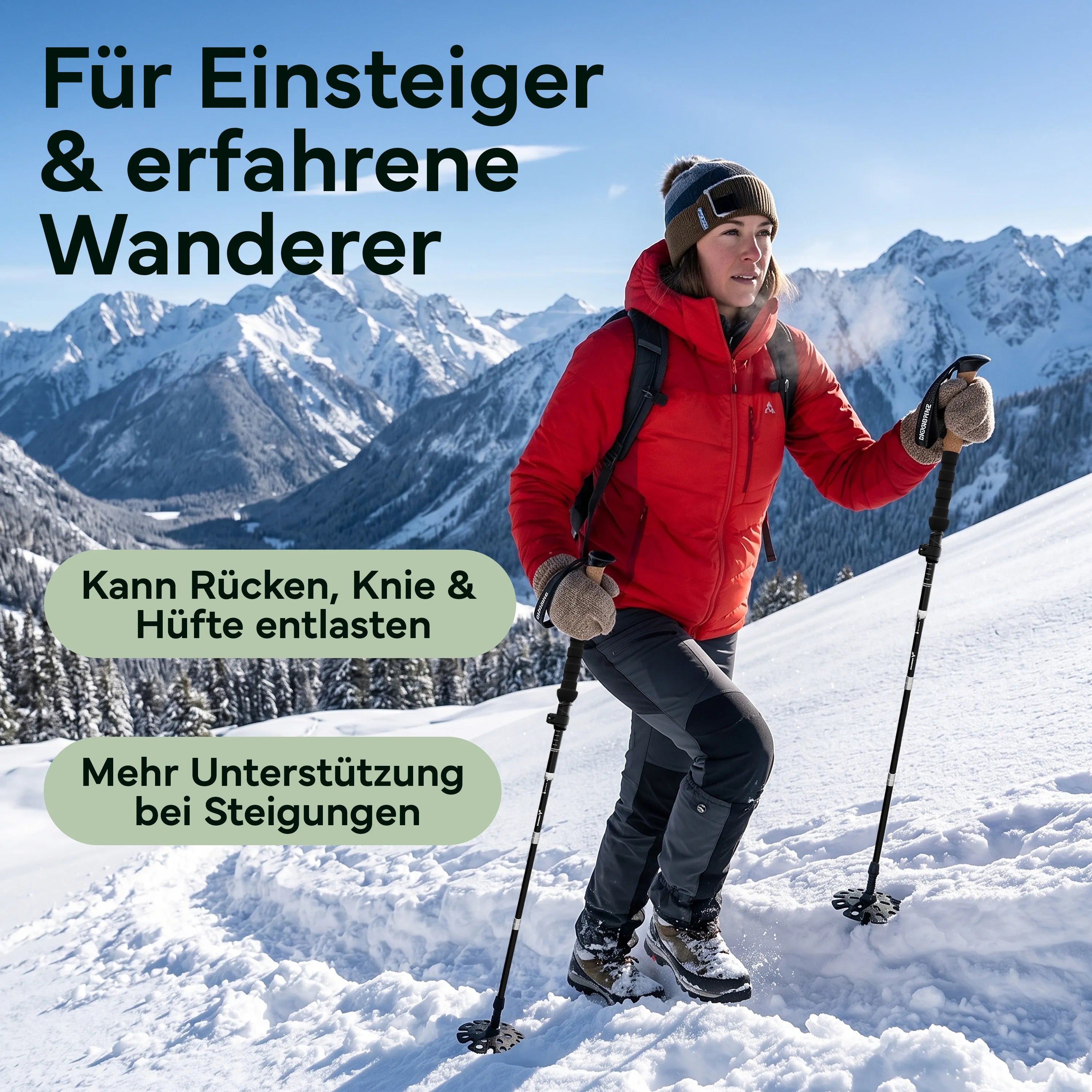 Faltbare Wanderstöcke aus Carbon / Aluminium - Aluminum 100-120cm - Outdoor-Equipment von NORDPINE | Outdoor-Equipment, Wandern, Camping