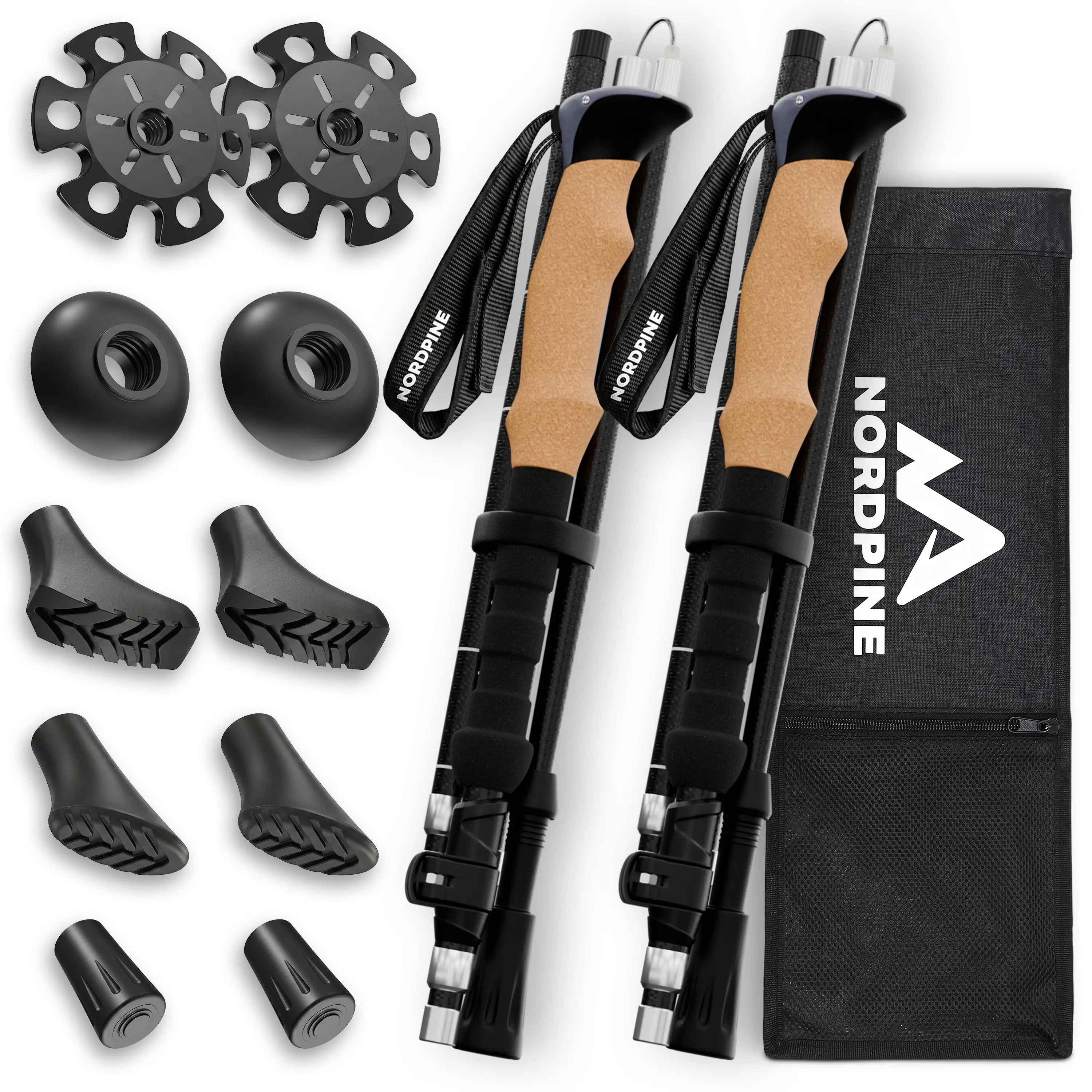 Faltbare Wanderstöcke aus Carbon / Aluminium - Carbon 115-135cm - Outdoor-Equipment von NORDPINE | Outdoor-Equipment, Wandern, Camping