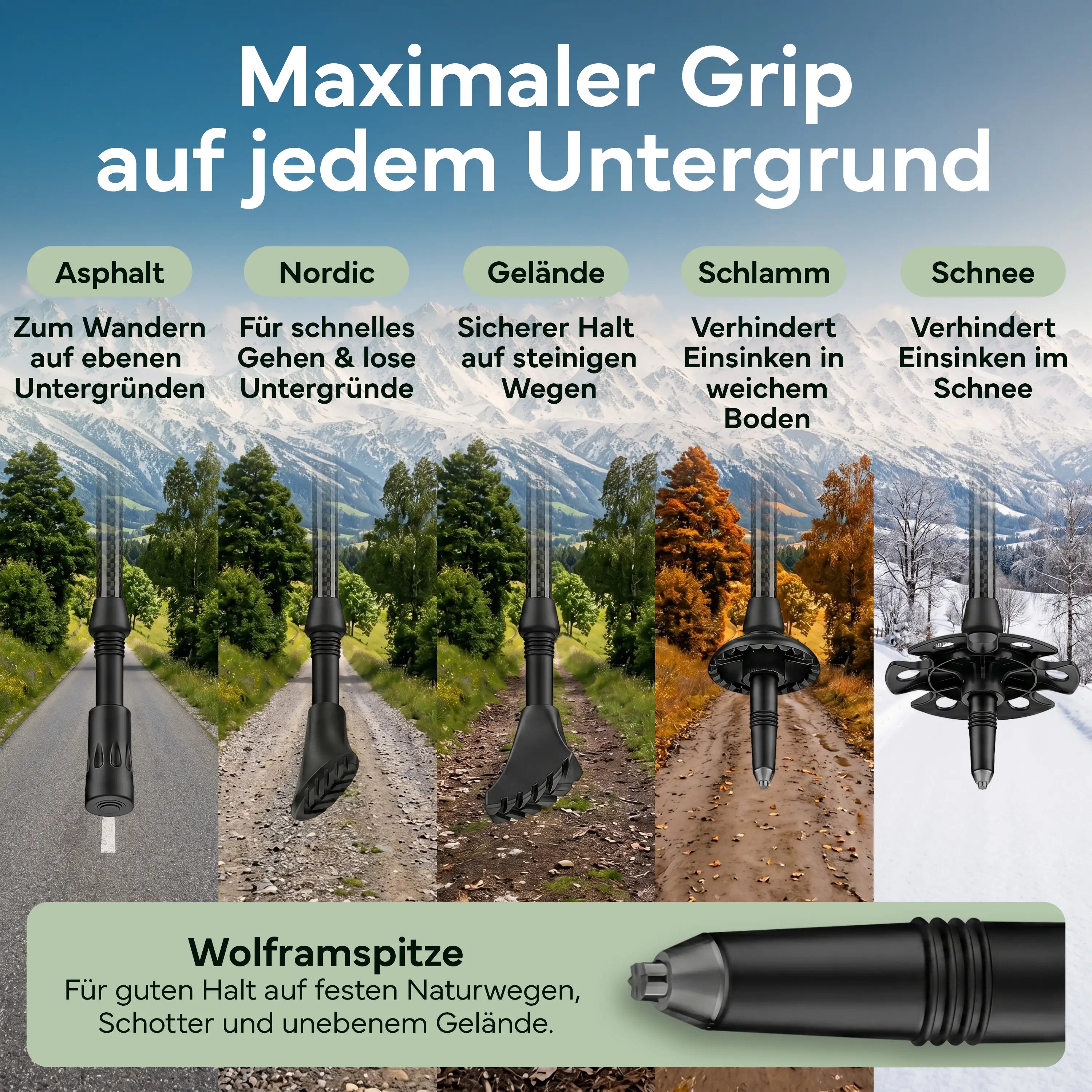 Faltbare Wanderstöcke aus Carbon / Aluminium - Carbon 115-135cm - Outdoor-Equipment von NORDPINE | Outdoor-Equipment, Wandern, Camping