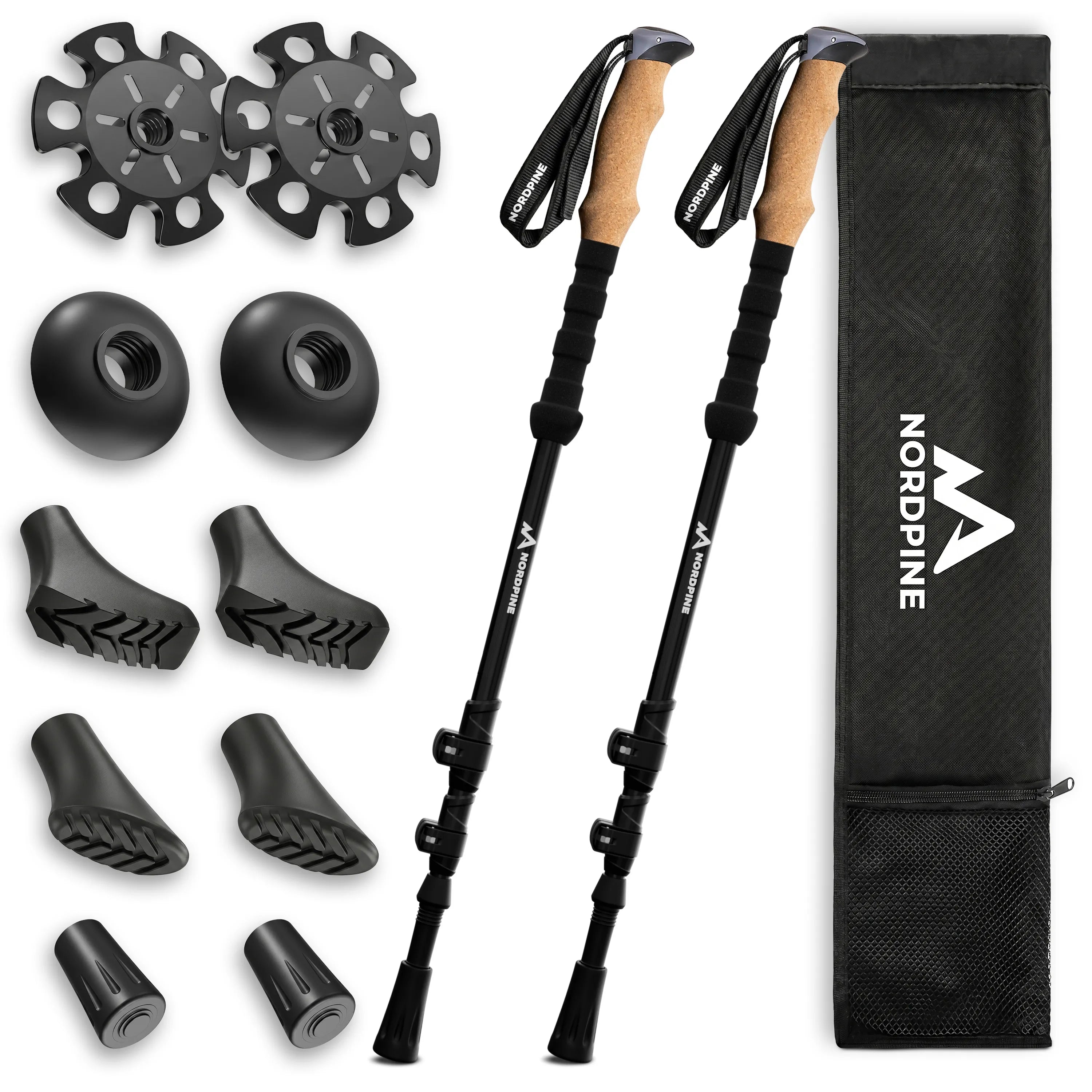 Teleskop Wanderstöcke aus Carbon / Aluminium - Aluminum 65-135cm - Outdoor-Equipment von NORDPINE | Outdoor-Equipment, Wandern, Camping