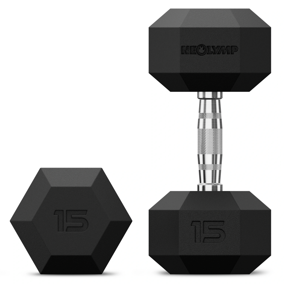 Hexagon Hanteln mit TPU-Ummantelung, 1 bis 50 kg - 15 kg - Hantel von NEOLYMP | Fitnessequipment und Sportartikel