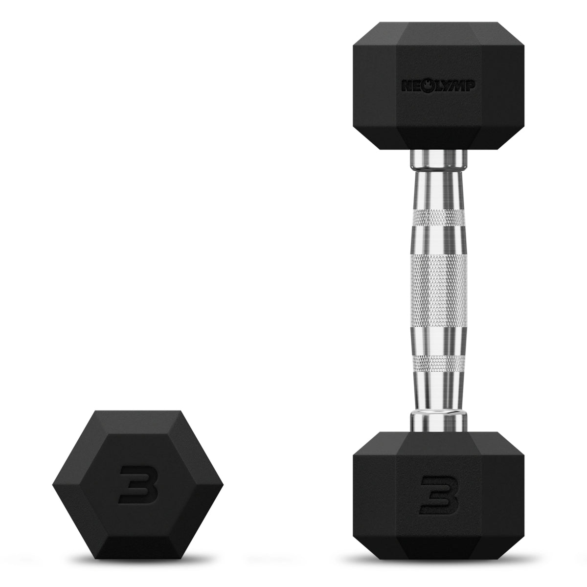 Hexagon Hanteln mit TPU-Ummantelung, 1 bis 50 kg - 2 x 3 kg - Hantel von NEOLYMP | Fitnessequipment und Sportartikel