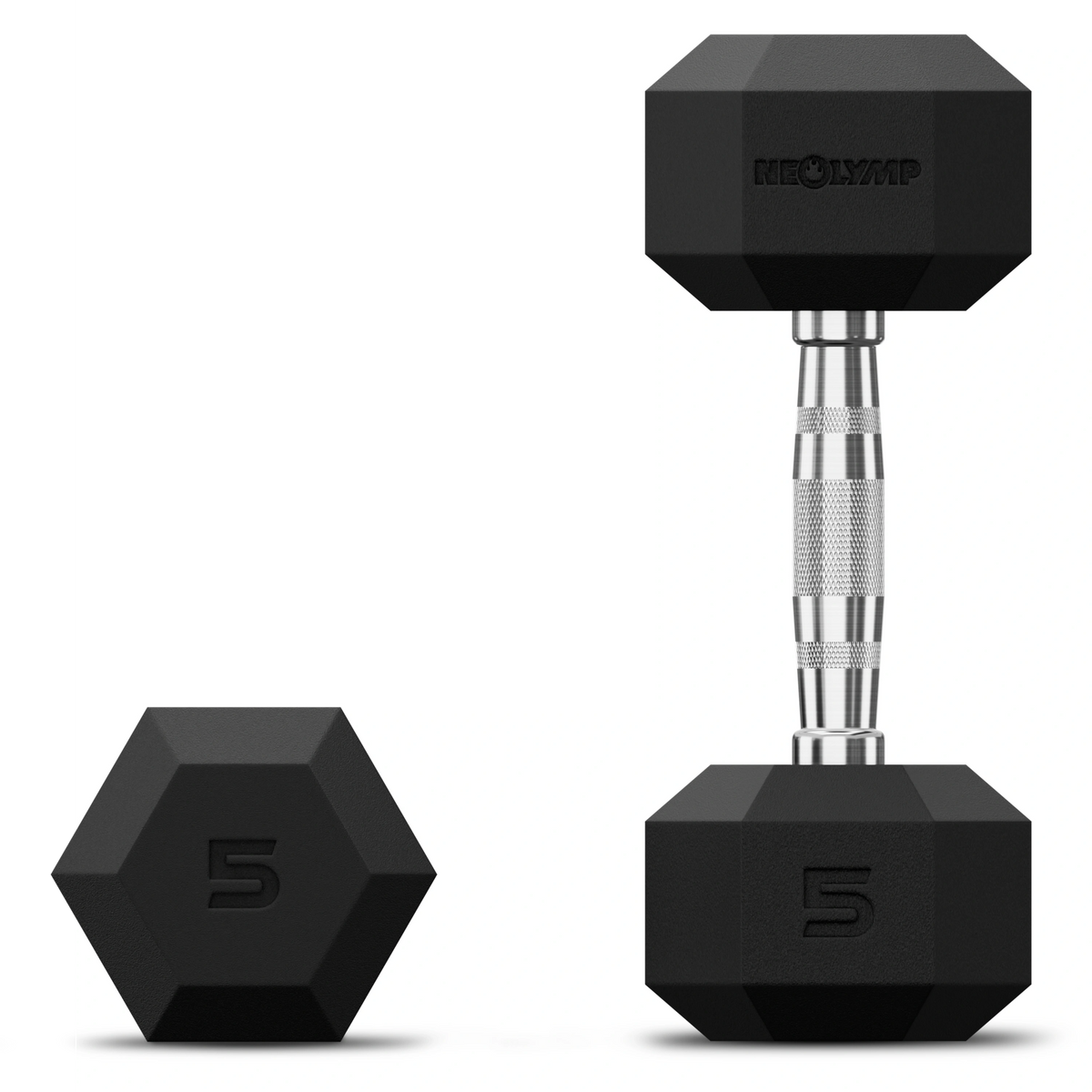 Hexagon Hanteln mit TPU-Ummantelung, 1 bis 50 kg - 2 x 5 kg - Hantel von NEOLYMP | Fitnessequipment und Sportartikel