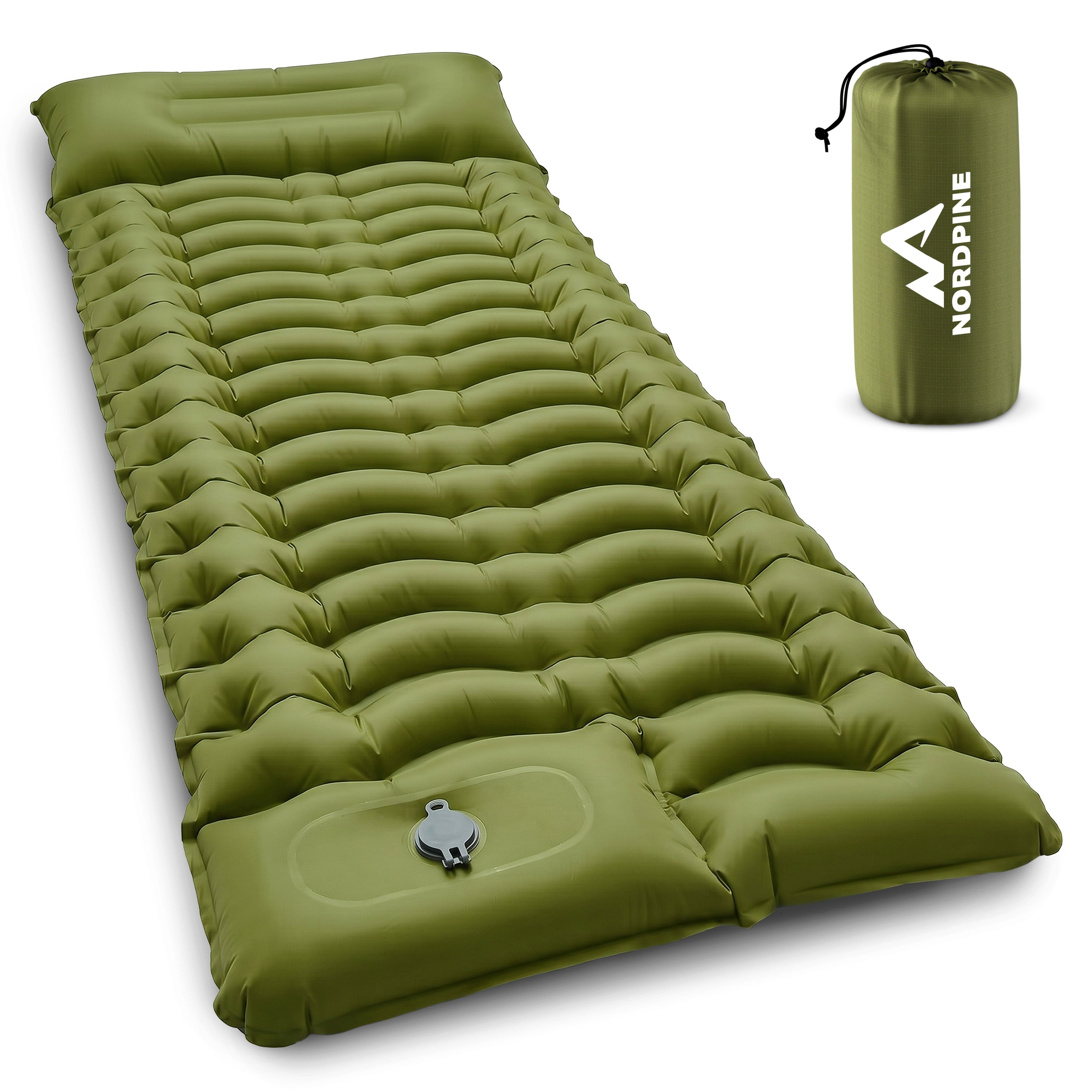 Camping- & Isomatte aufblasbar, 10 cm, integrierte Pumpe