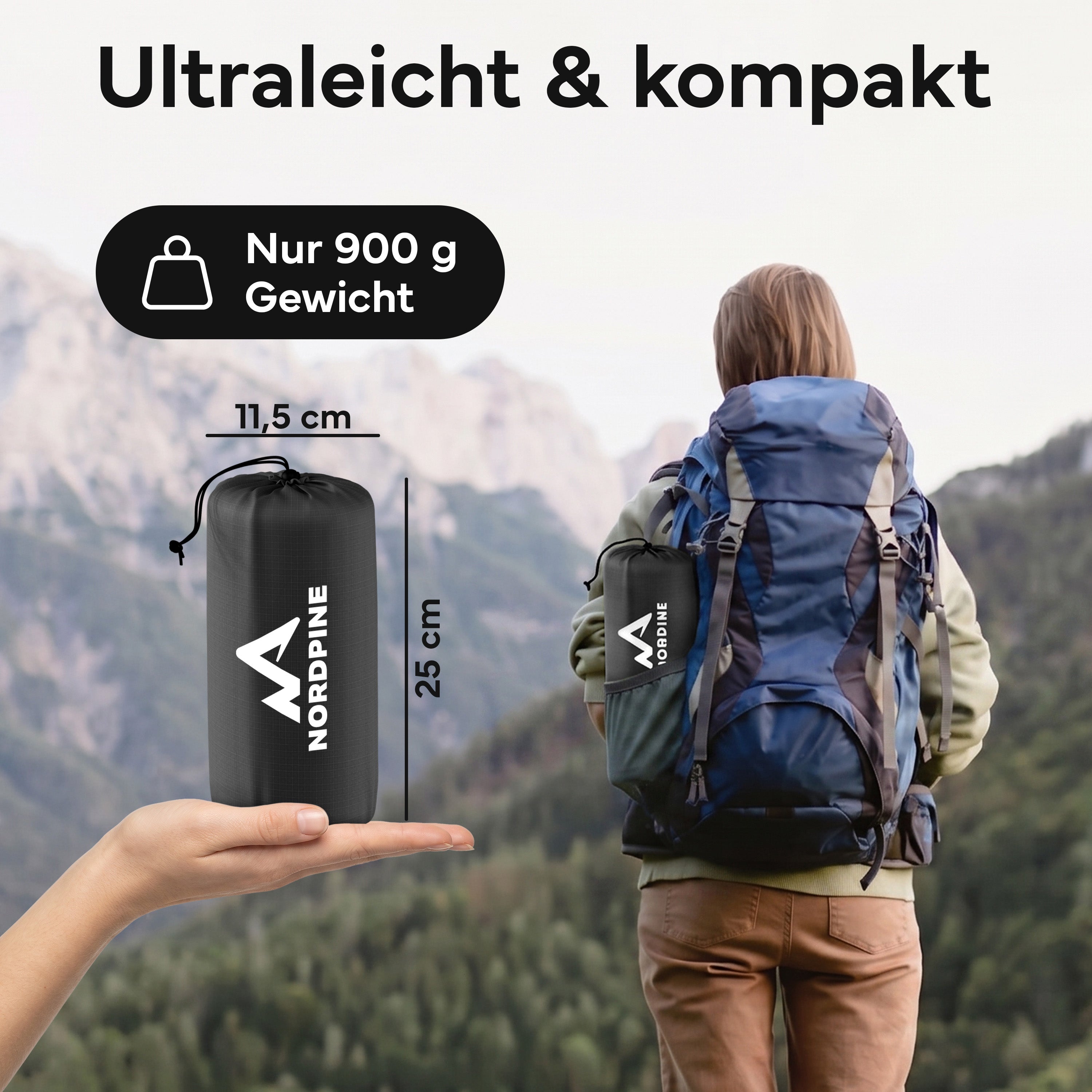 Isomatte Single - kombinierbar, integrierte Luftpumpe - Schwarz - Campingartikel von NORDPINE | Outdoor-Equipment, Wandern, Camping