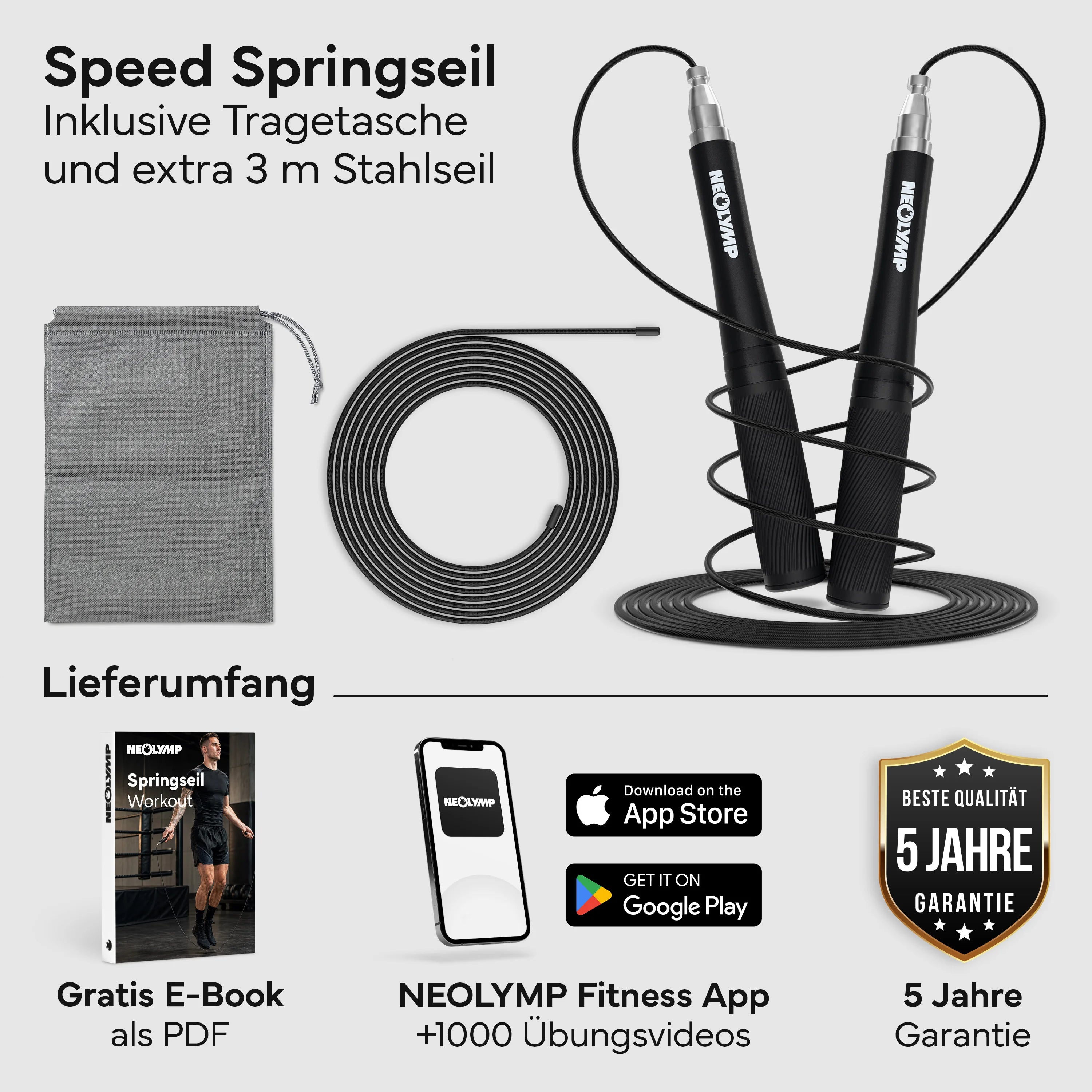 Springseil - Speed Jump Rope aus Aluminium