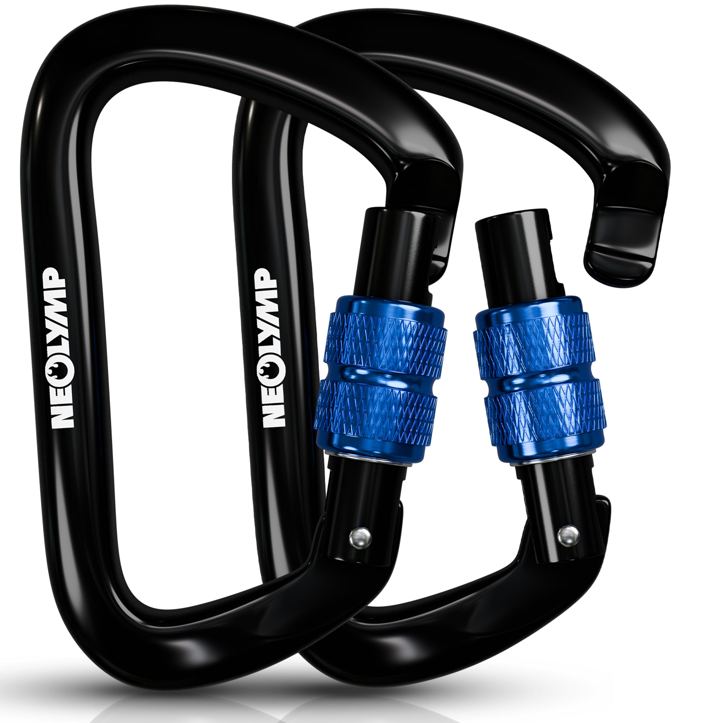 Ultraleichter Verschlusskarabiner mit Screw-Lock, mit Klettersportqualität, zweimal abgebildet