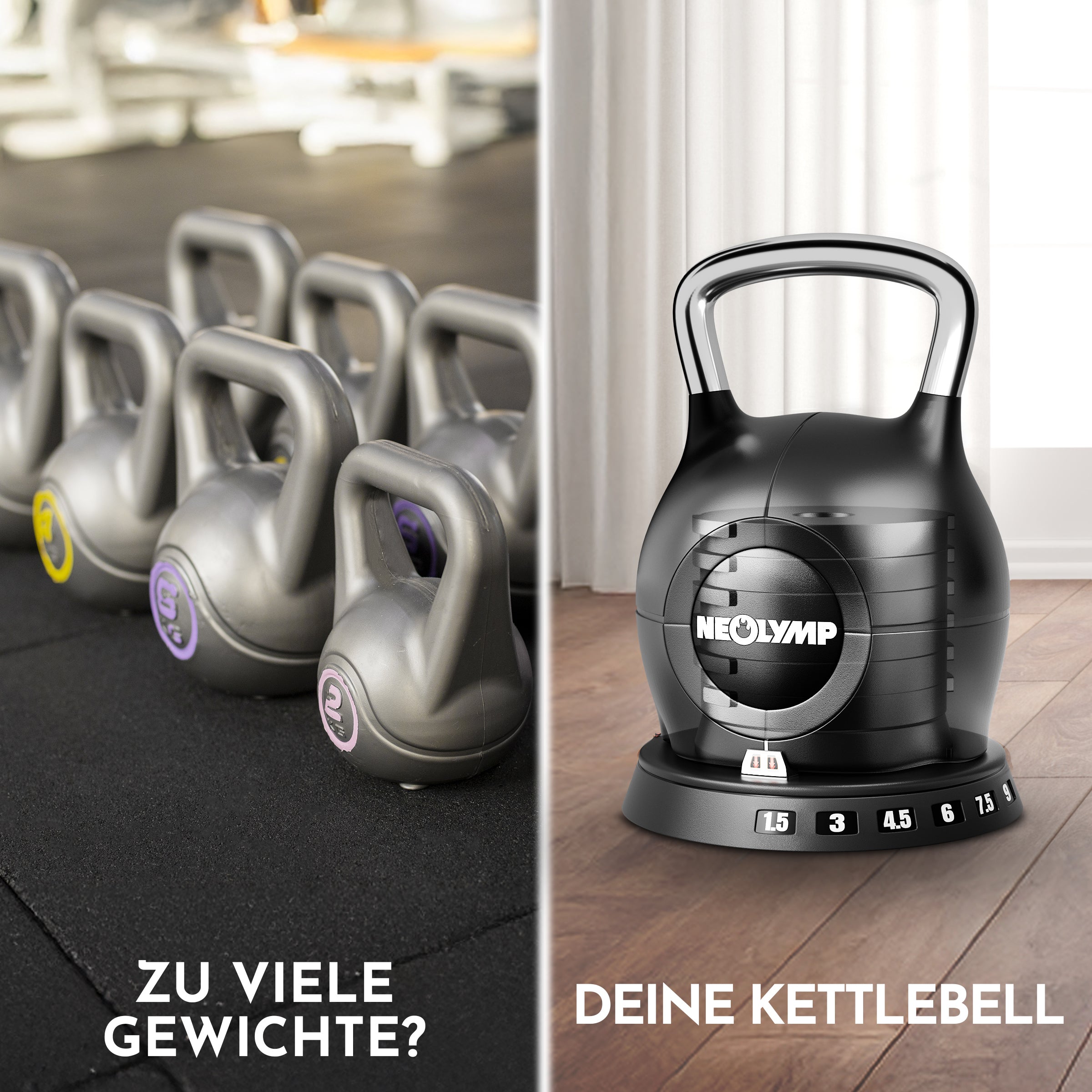 Kettlebell mit verstellbarem Gewicht (7 in 1)