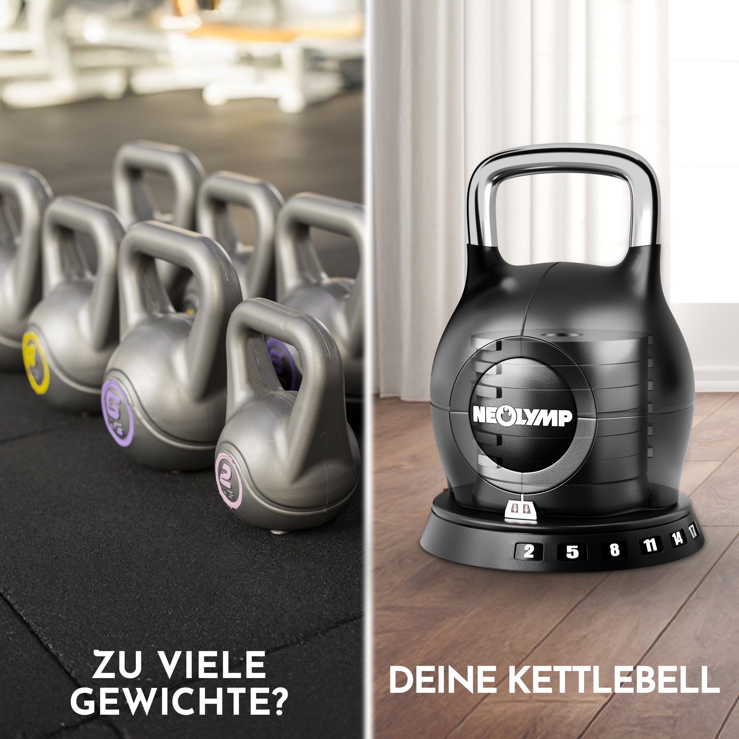 Kettlebell mit verstellbarem Gewicht (7 in 1)
