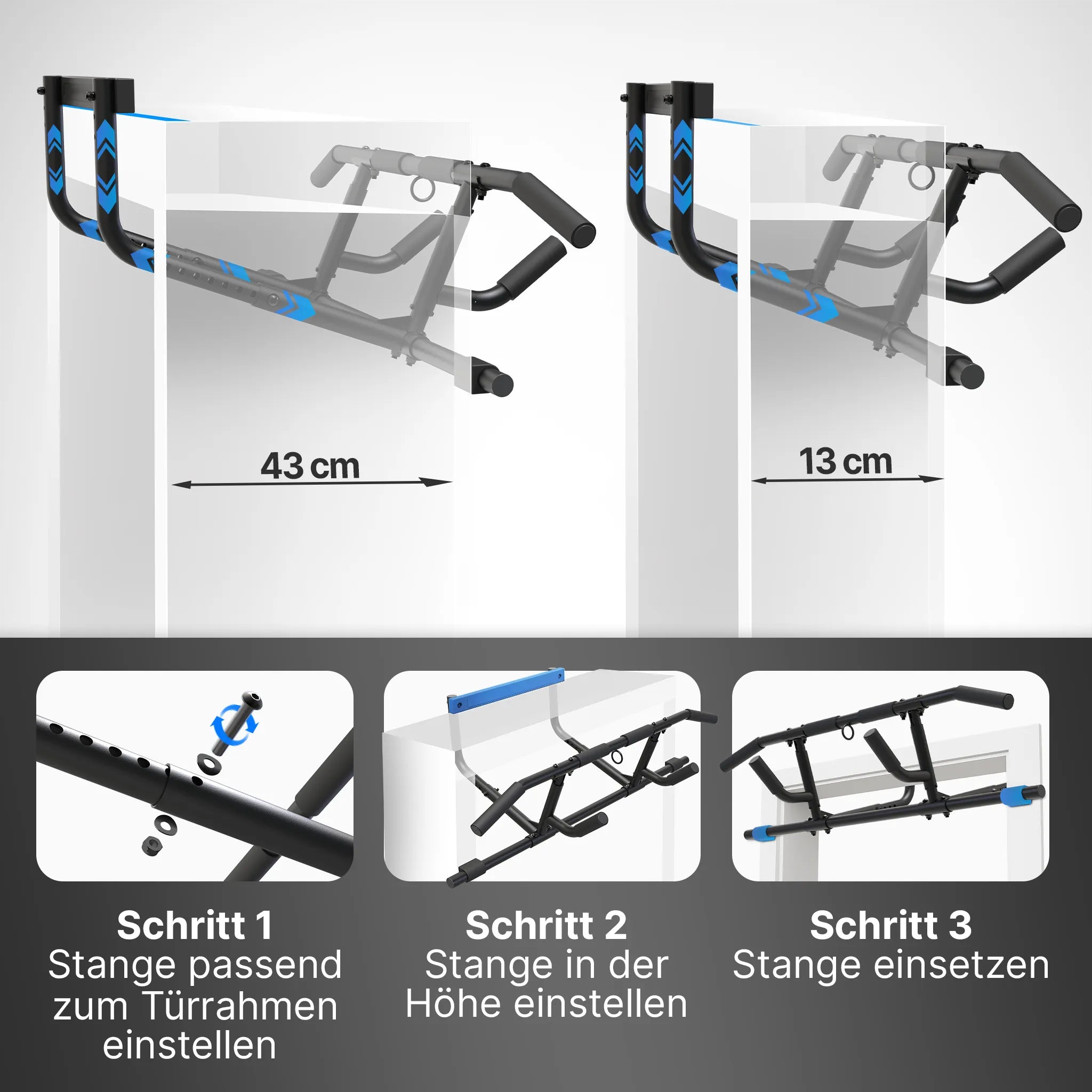 Premium Klimmzugstange 2.0 mit 6-in-1 Griffsystem - passend für jede Tür!