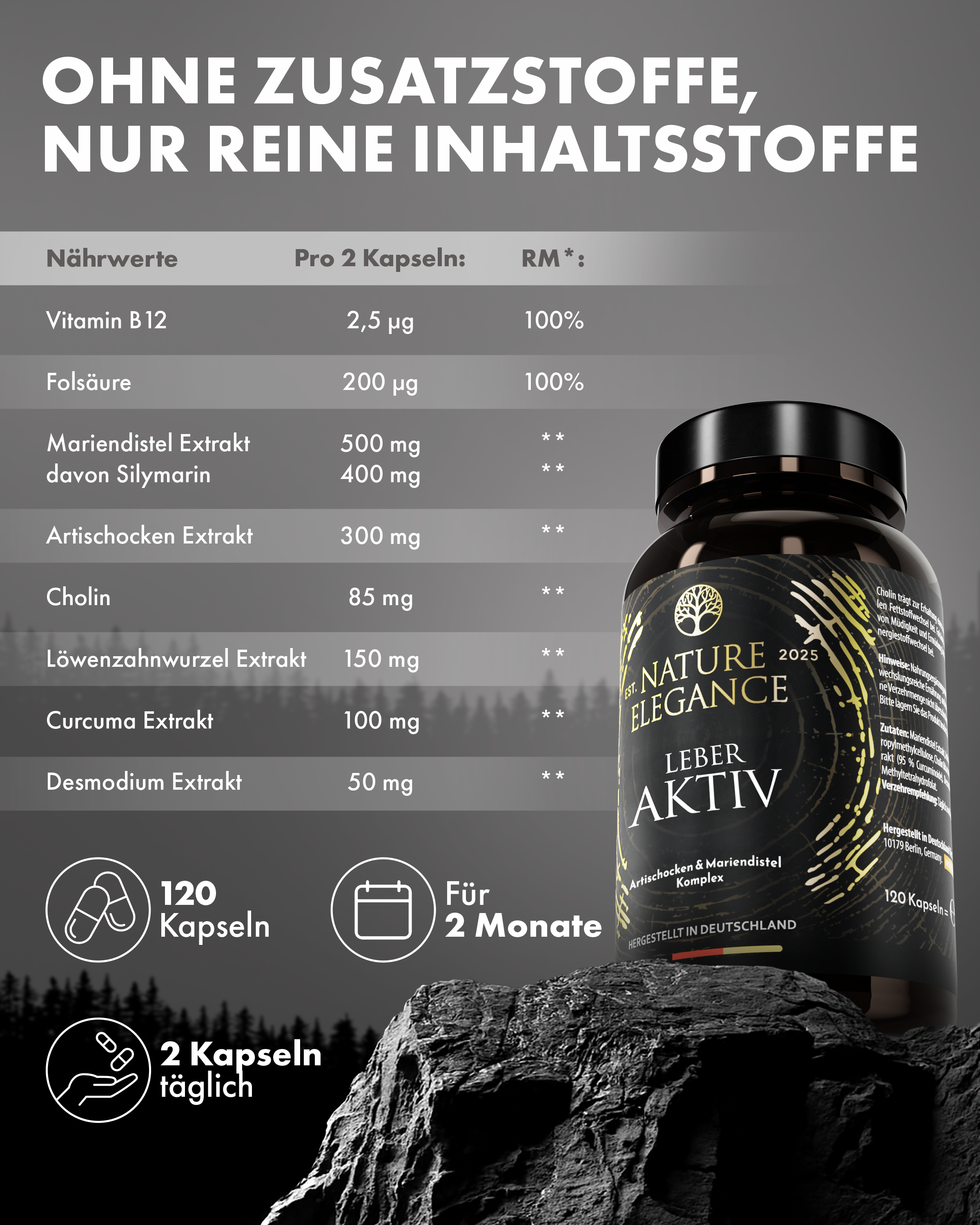 Nature Elegance - Leber Aktiv (Mariendistel Artischocke Löwenzahn Komplex)