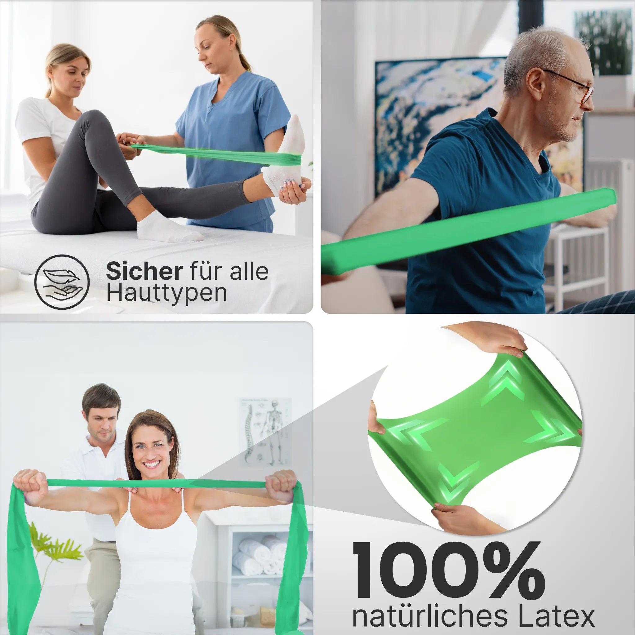 Elastische Widerstandsbänder TPE auf Rolle - zuschneidbares Resistance Band für Physio und Reha