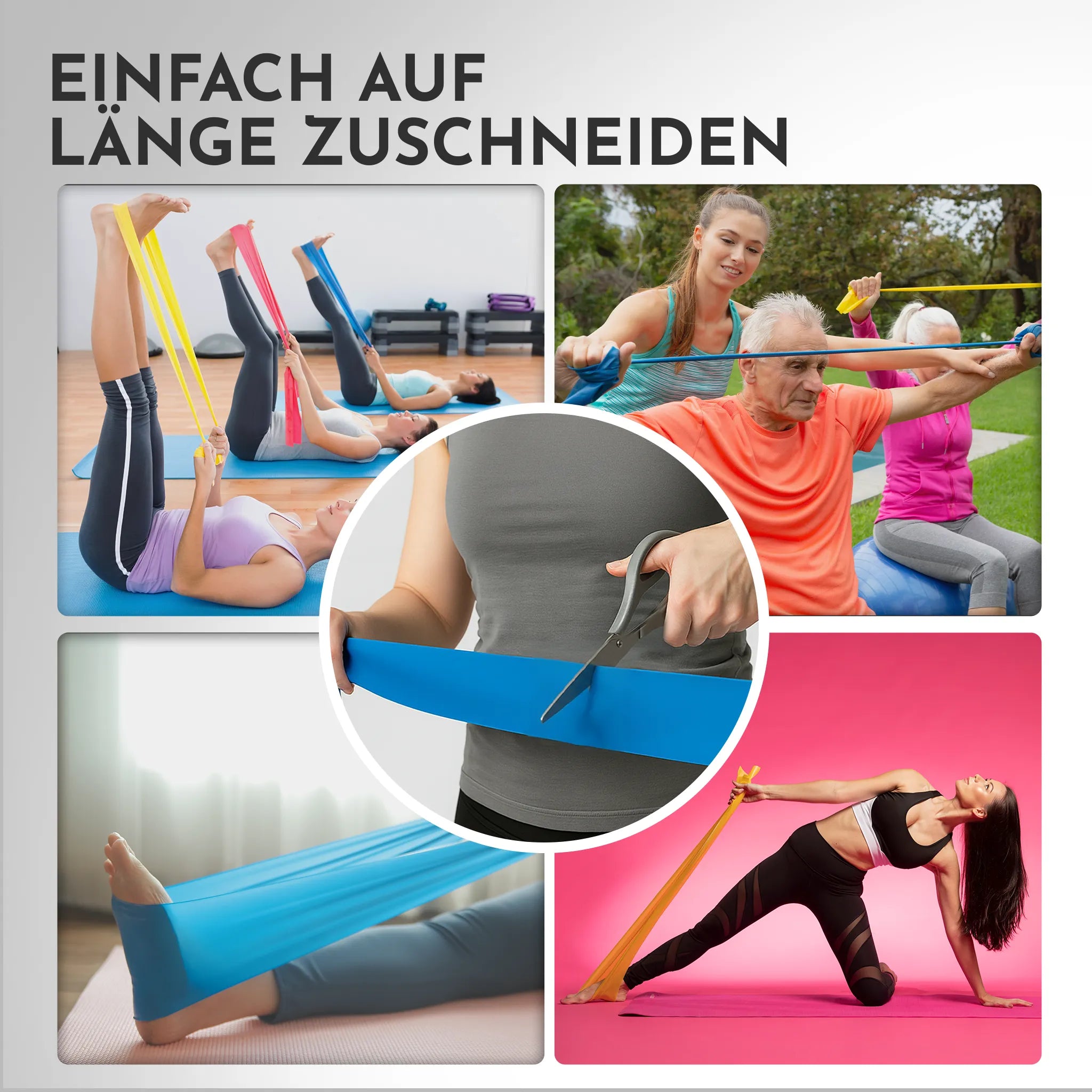 Elastische Widerstandsbänder TPE auf Rolle - zuschneidbares Resistance Band für Physio und Reha
