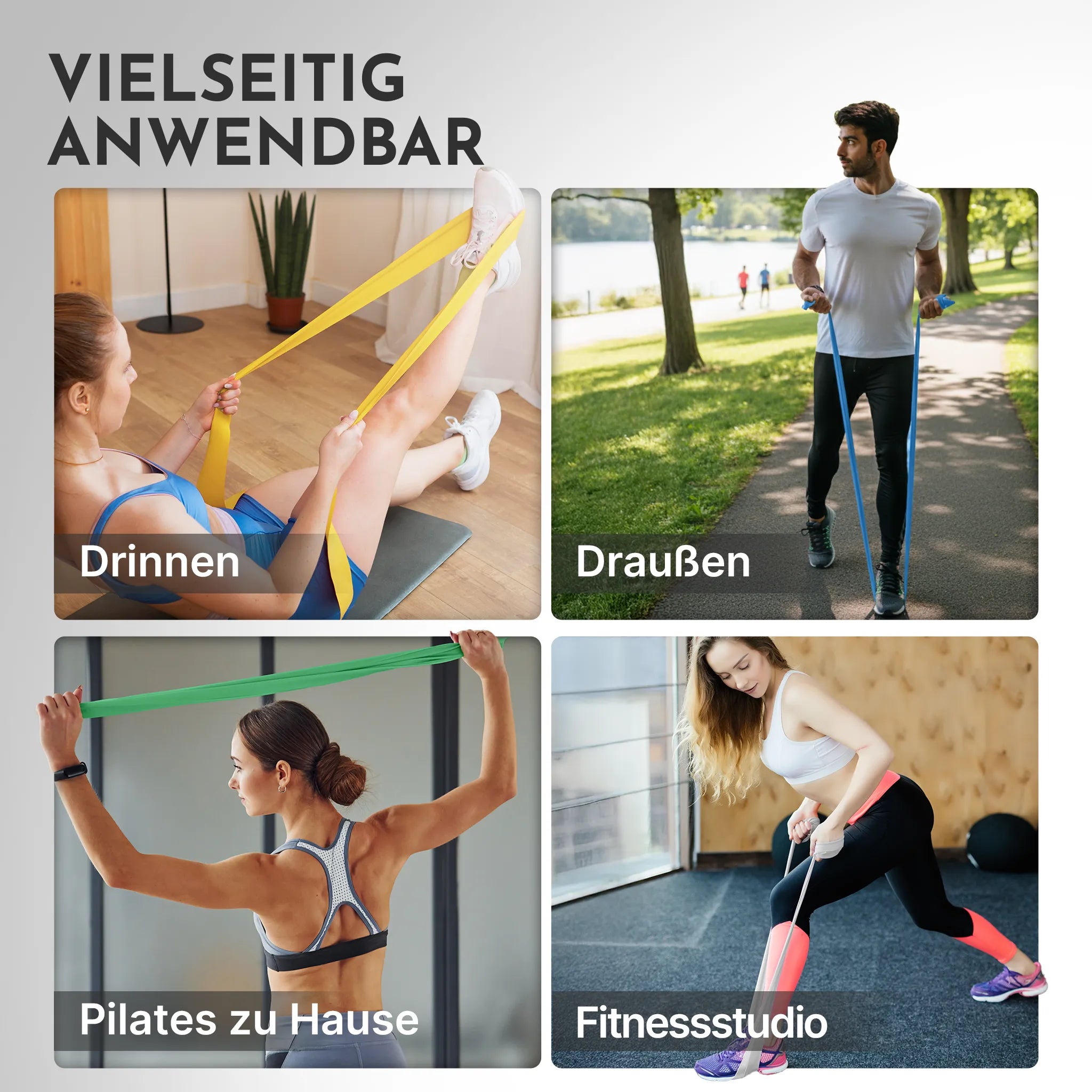 Elastische Widerstandsbänder TPE auf Rolle - zuschneidbares Resistance Band für Physio und Reha