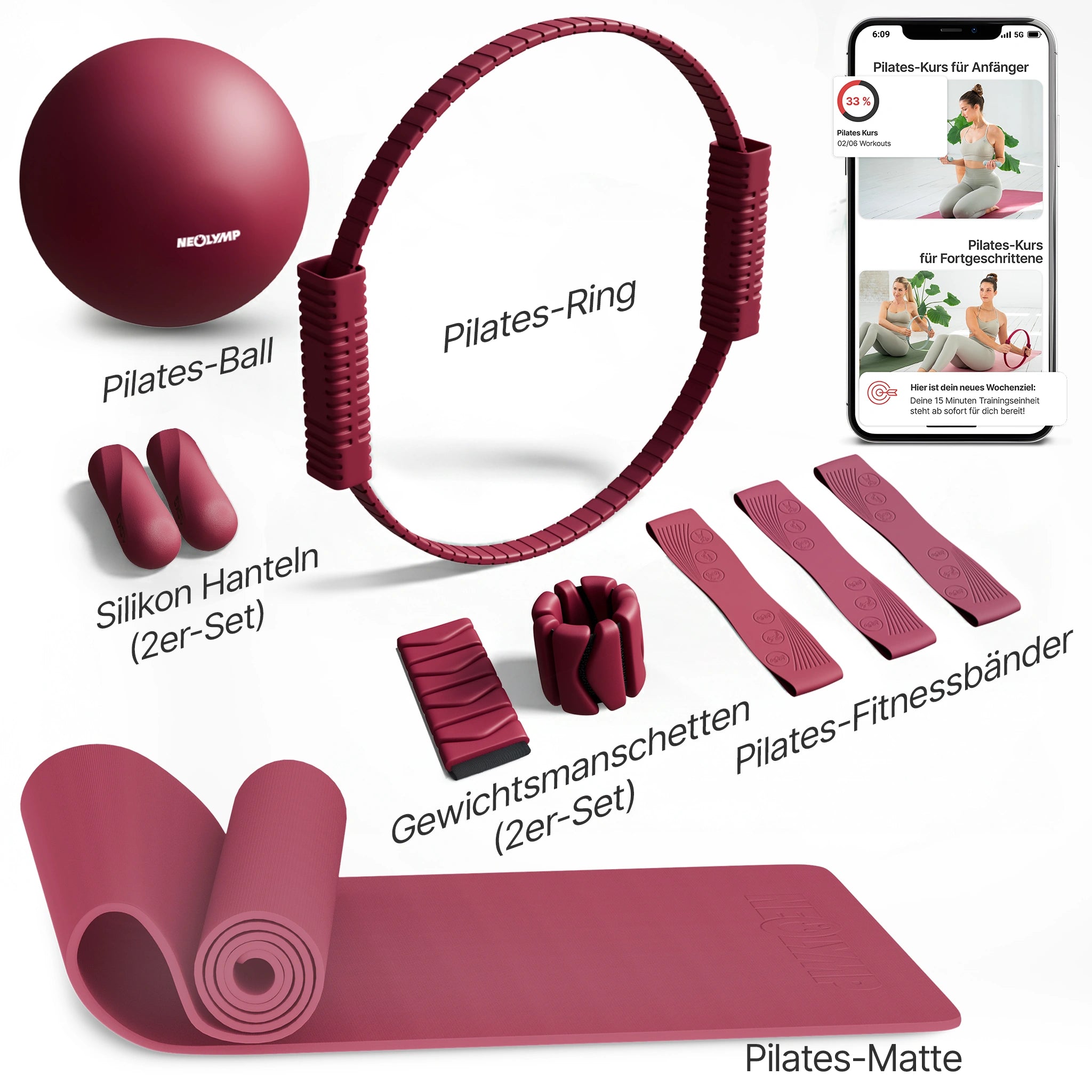 Pilates Komplett-Set Premium -  mit Geschenkbox