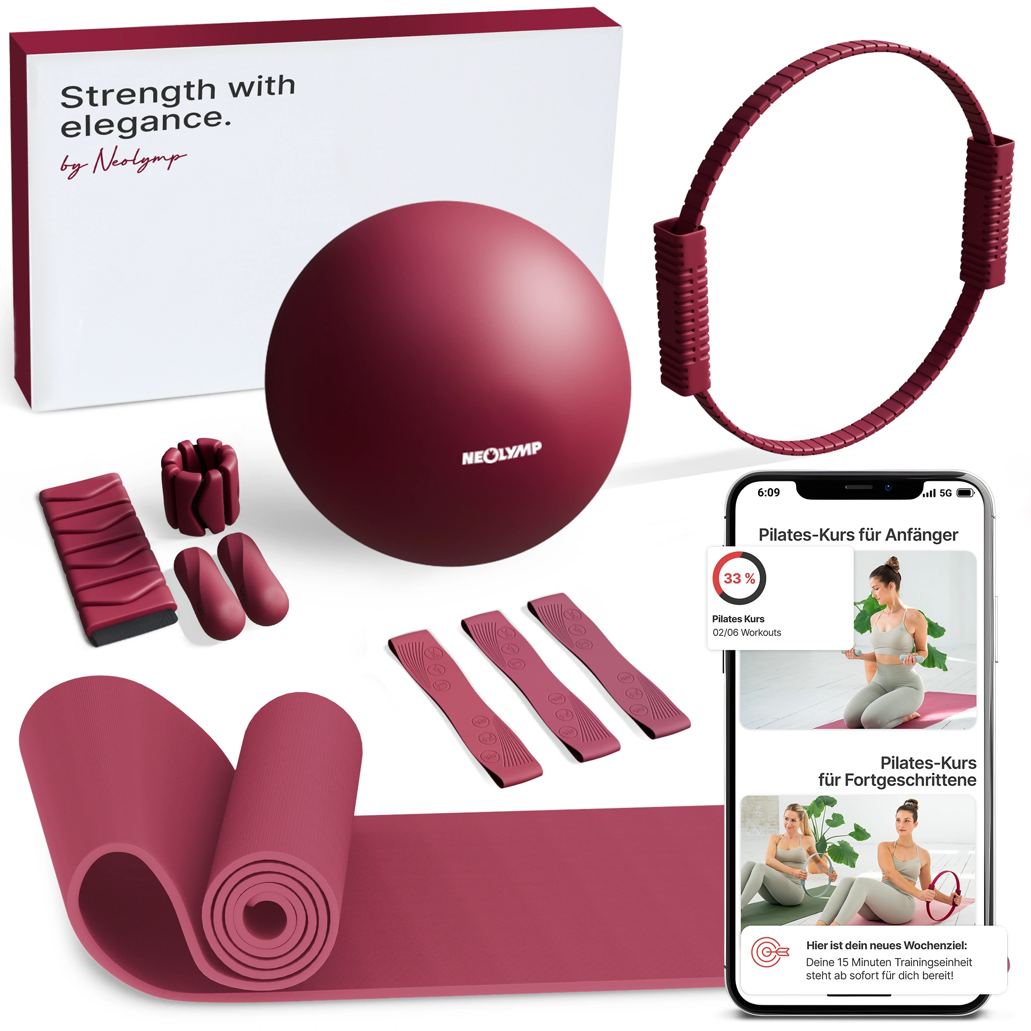 Pilates Komplett-Set Premium -  mit Geschenkbox