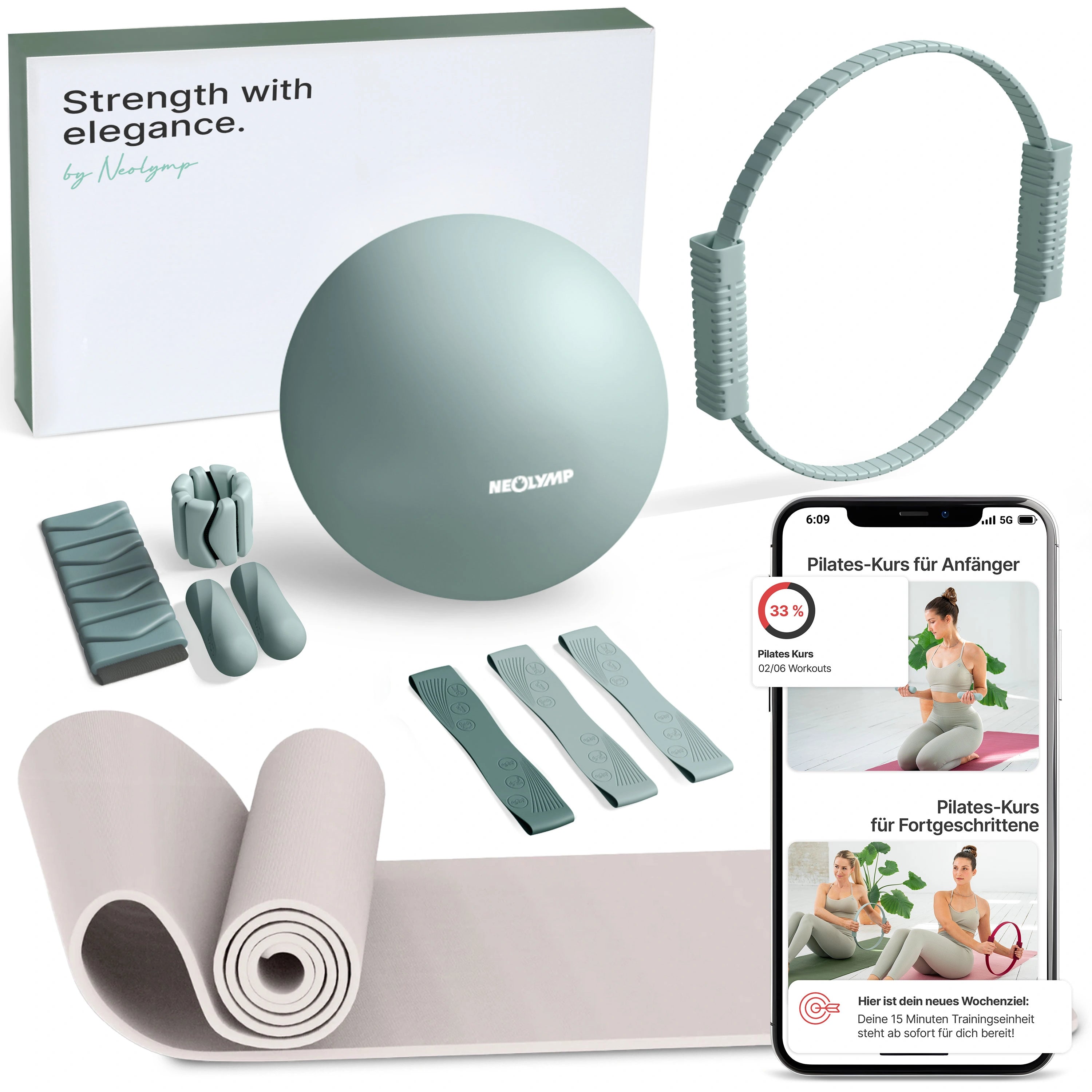 Pilates Komplett-Set Premium -  mit Geschenkbox