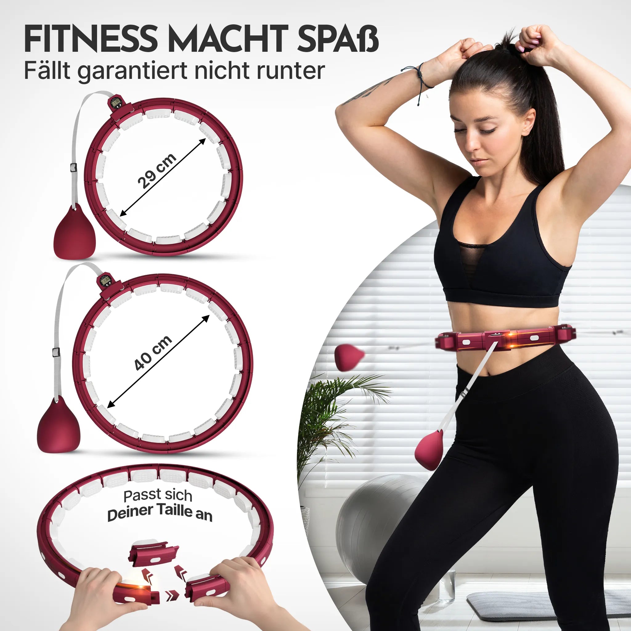 Smarter Hula-Reifen - verstellbar, inkl. Kalorienzähler