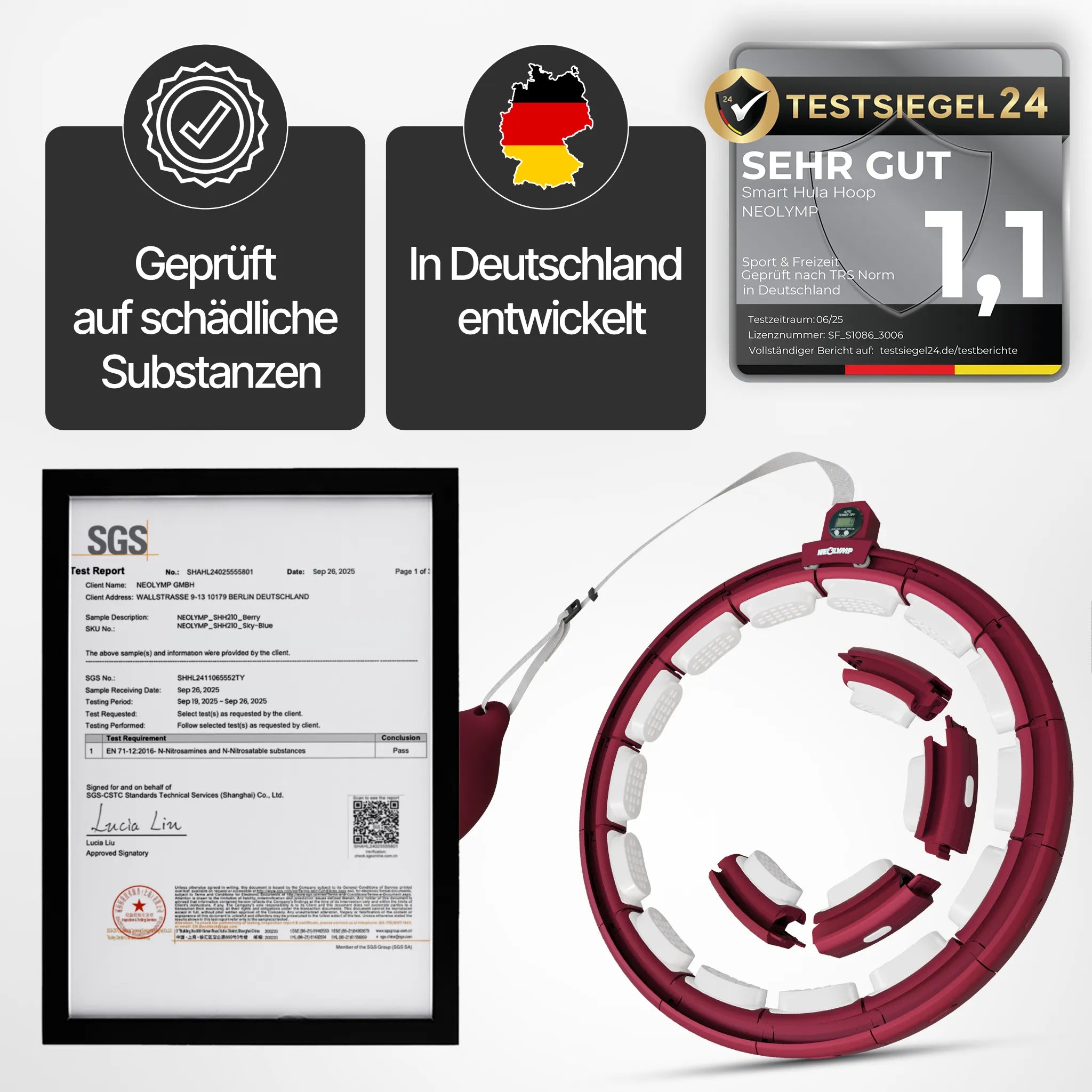 Smarter Hula-Reifen - verstellbar, inkl. Kalorienzähler