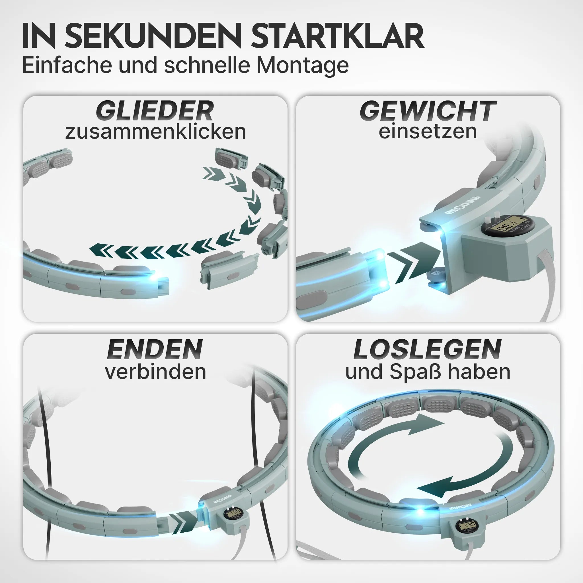 Smarter Hula-Reifen - verstellbar, inkl. Kalorienzähler