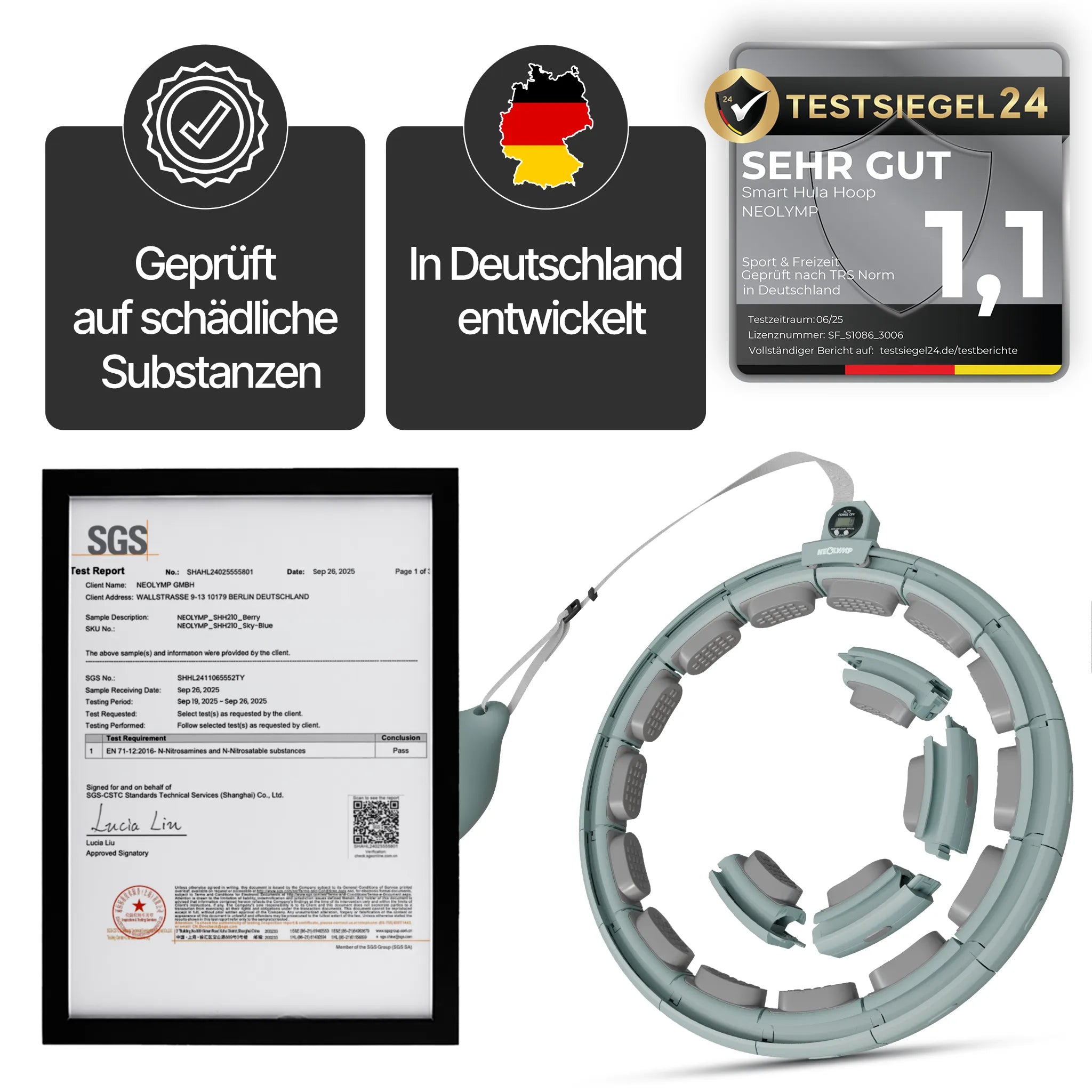 Smarter Hula-Reifen - verstellbar, inkl. Kalorienzähler