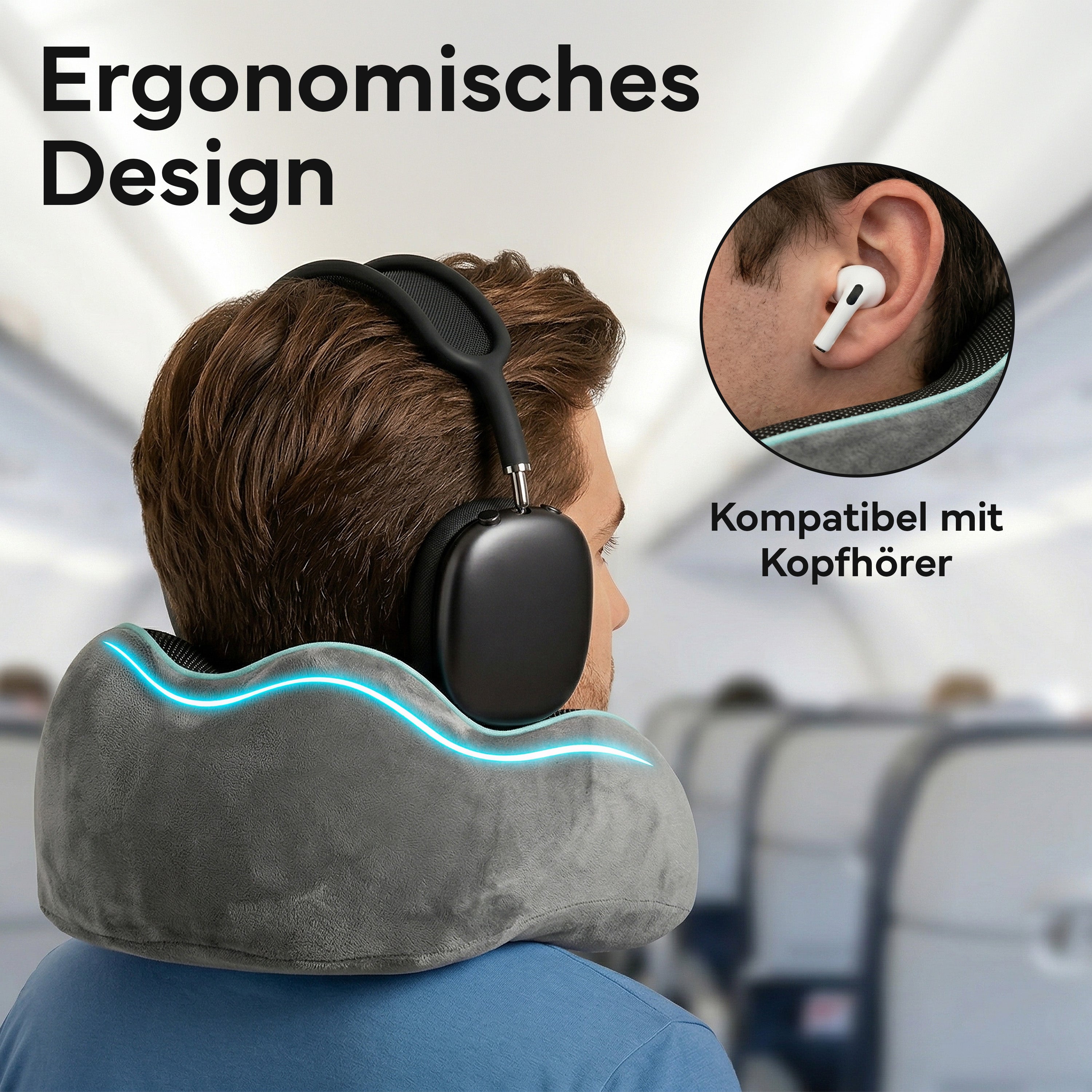 Reise-Nackenkissen - mit 360°-Kopfstütze und Memory Foam - - Recovery & Akupressur von NEOLYMP | Fitnessequipment und Sportartikel
