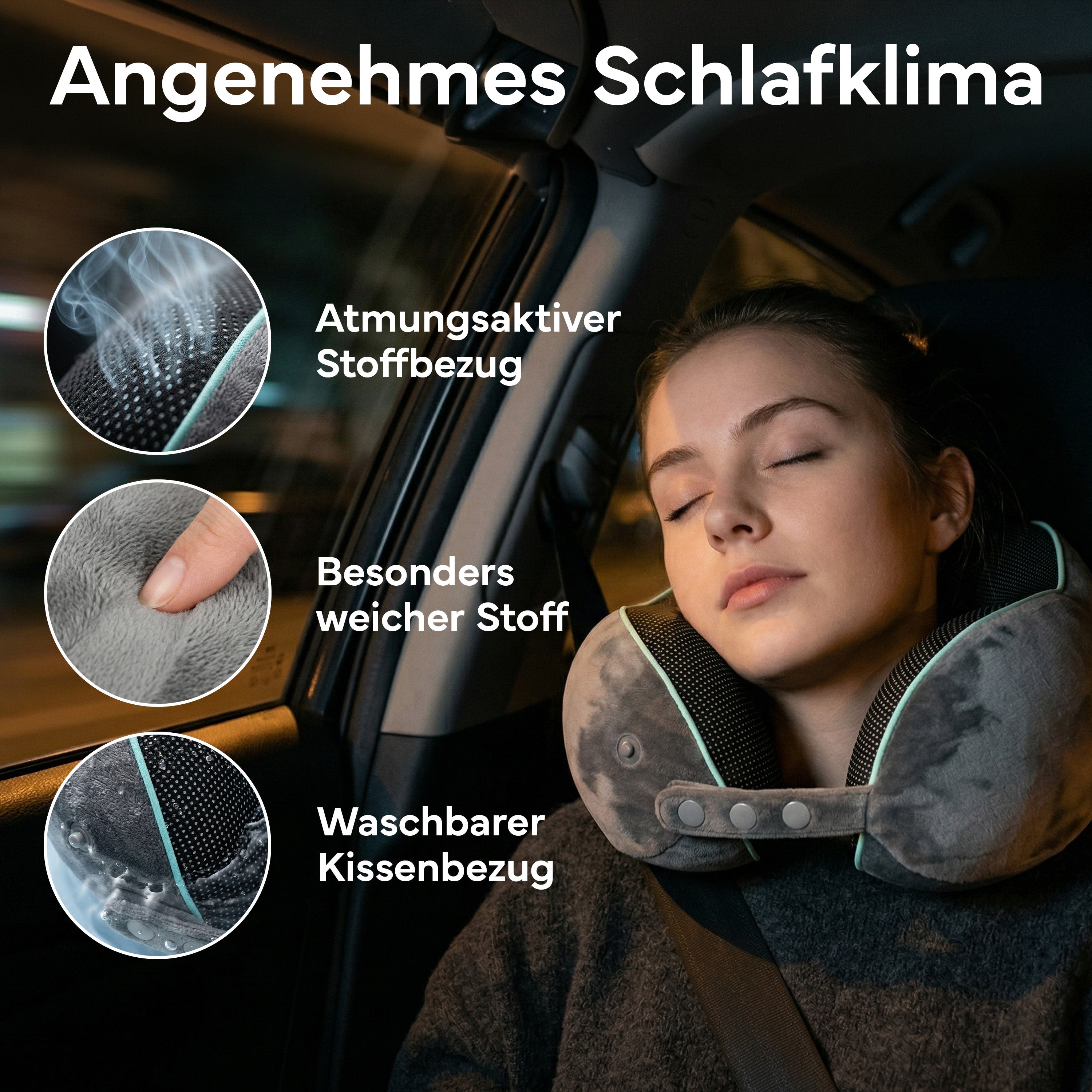 Reise-Nackenkissen - mit 360°-Kopfstütze und Memory Foam - - Recovery & Akupressur von NEOLYMP | Fitnessequipment und Sportartikel