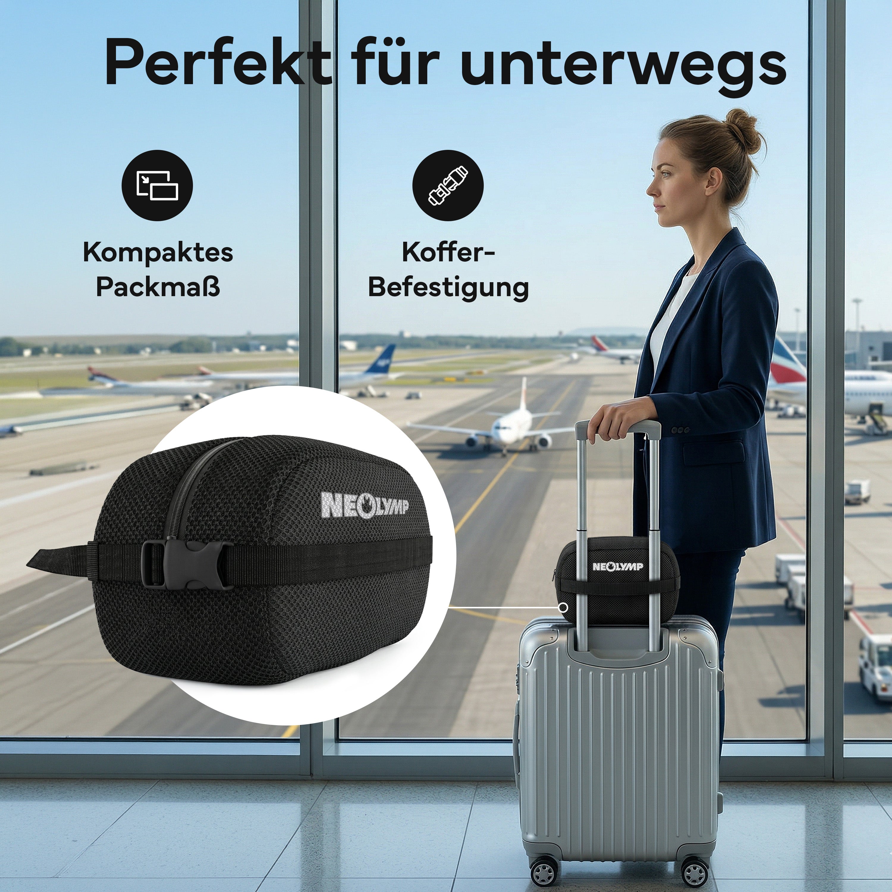 Reise-Nackenkissen - mit 360°-Kopfstütze und Memory Foam - - Recovery & Akupressur von NEOLYMP | Fitnessequipment und Sportartikel