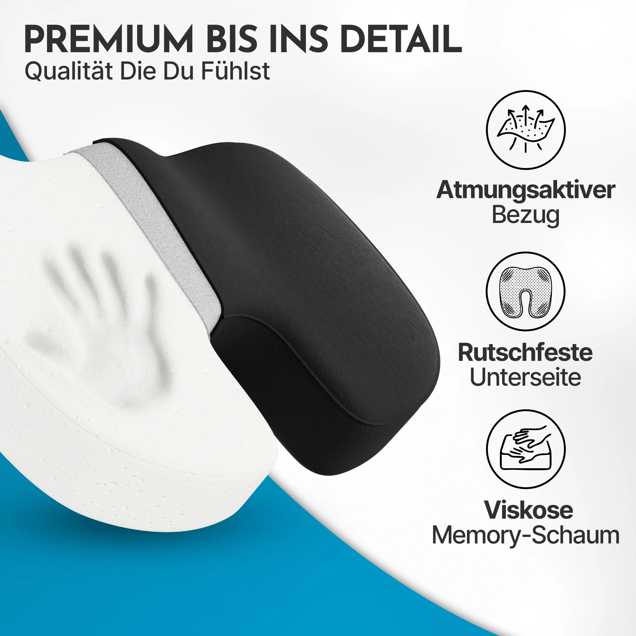 Ergonomisches Sitzkissen – 3 Härtegrade, mit Memory Foam - Hart - Ergonomisches Kissen von NEOLYMP | Fitnessequipment und Sportartikel