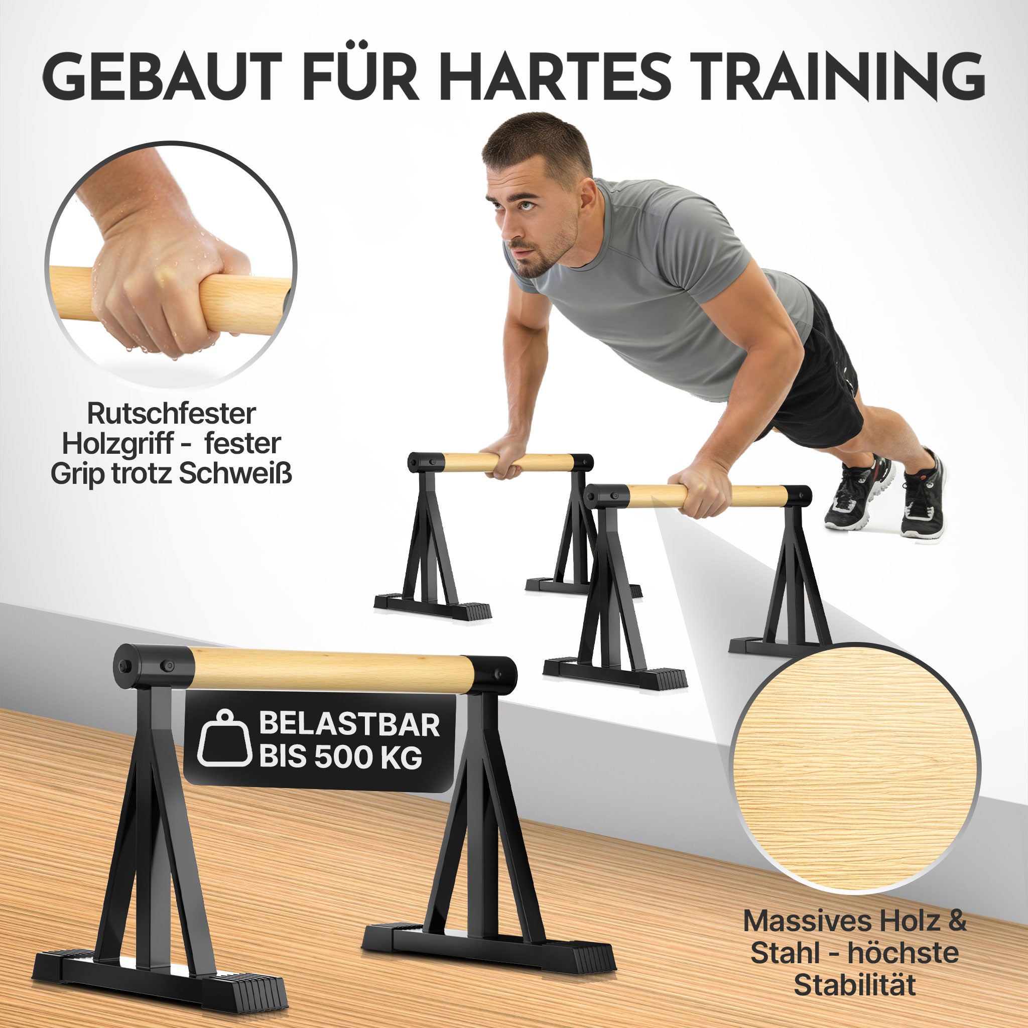 Parallettes rutschfest für Fitness & Calisthenics