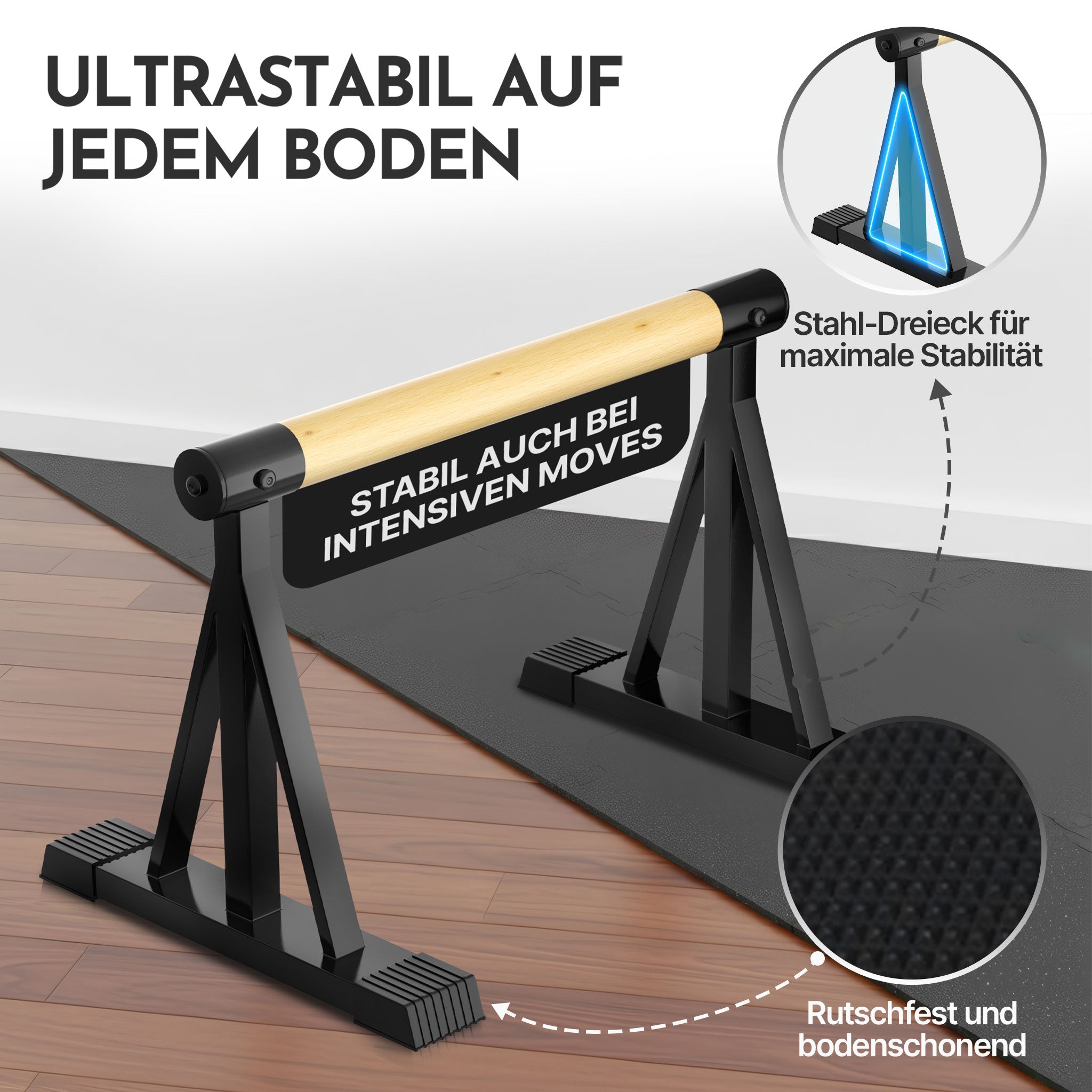 Parallettes rutschfest für Fitness & Calisthenics